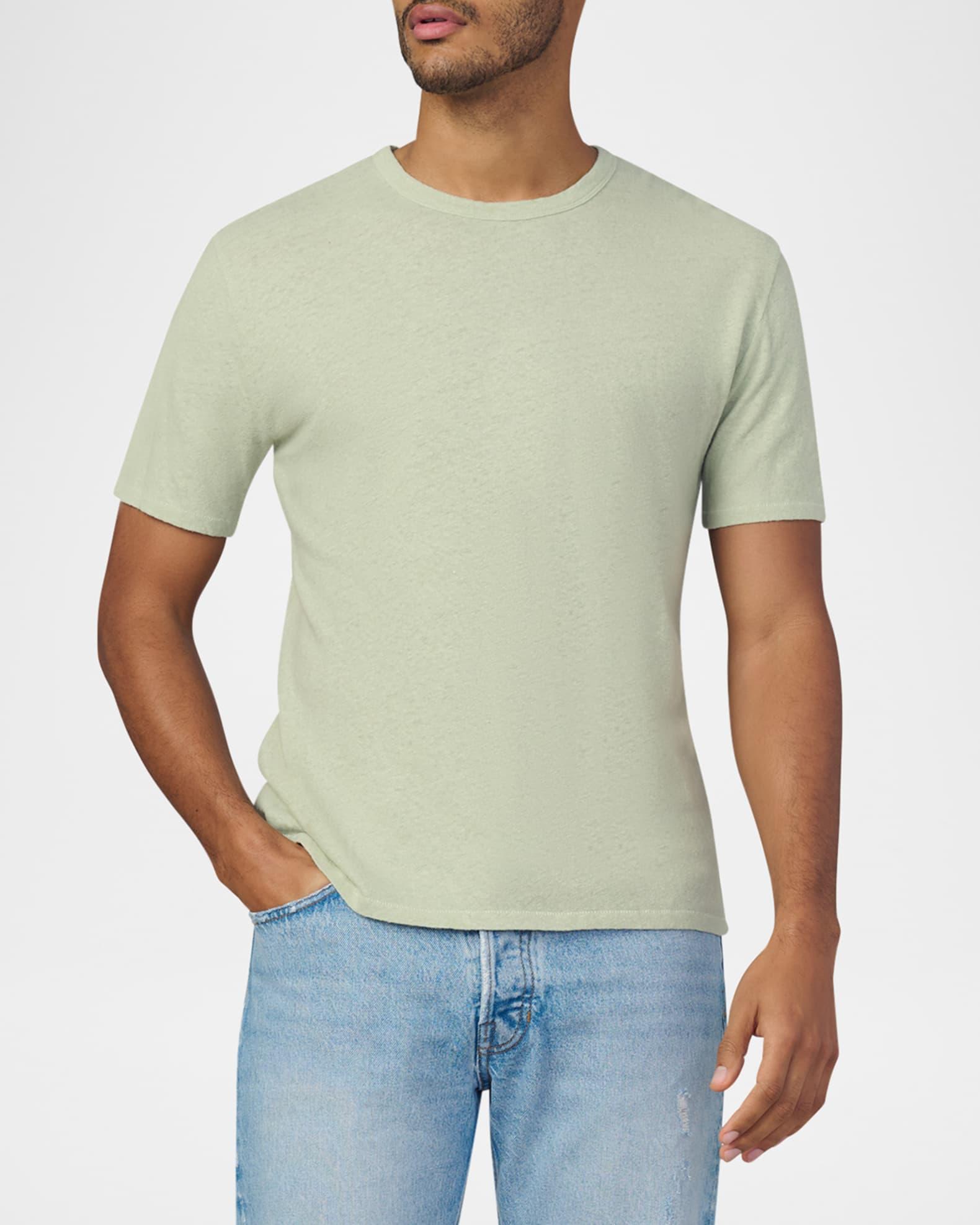 Men's Bespoke Cotton and Linen Crewneck T-Shirt Product Image