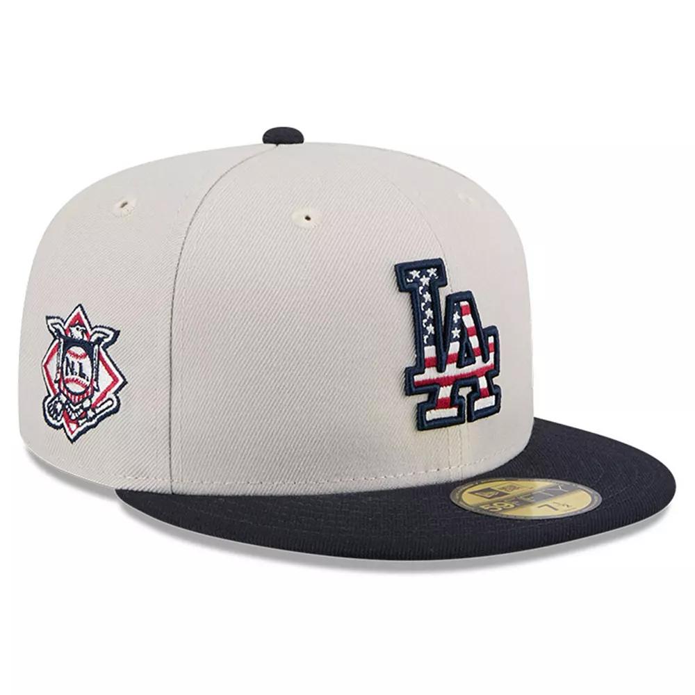 Men's New Era  Khaki/Black Los Angeles Dodgers 2024 Fourth of July 59FIFTY Fitted Hat, Size: 7 7/8, Beig K Product Image
