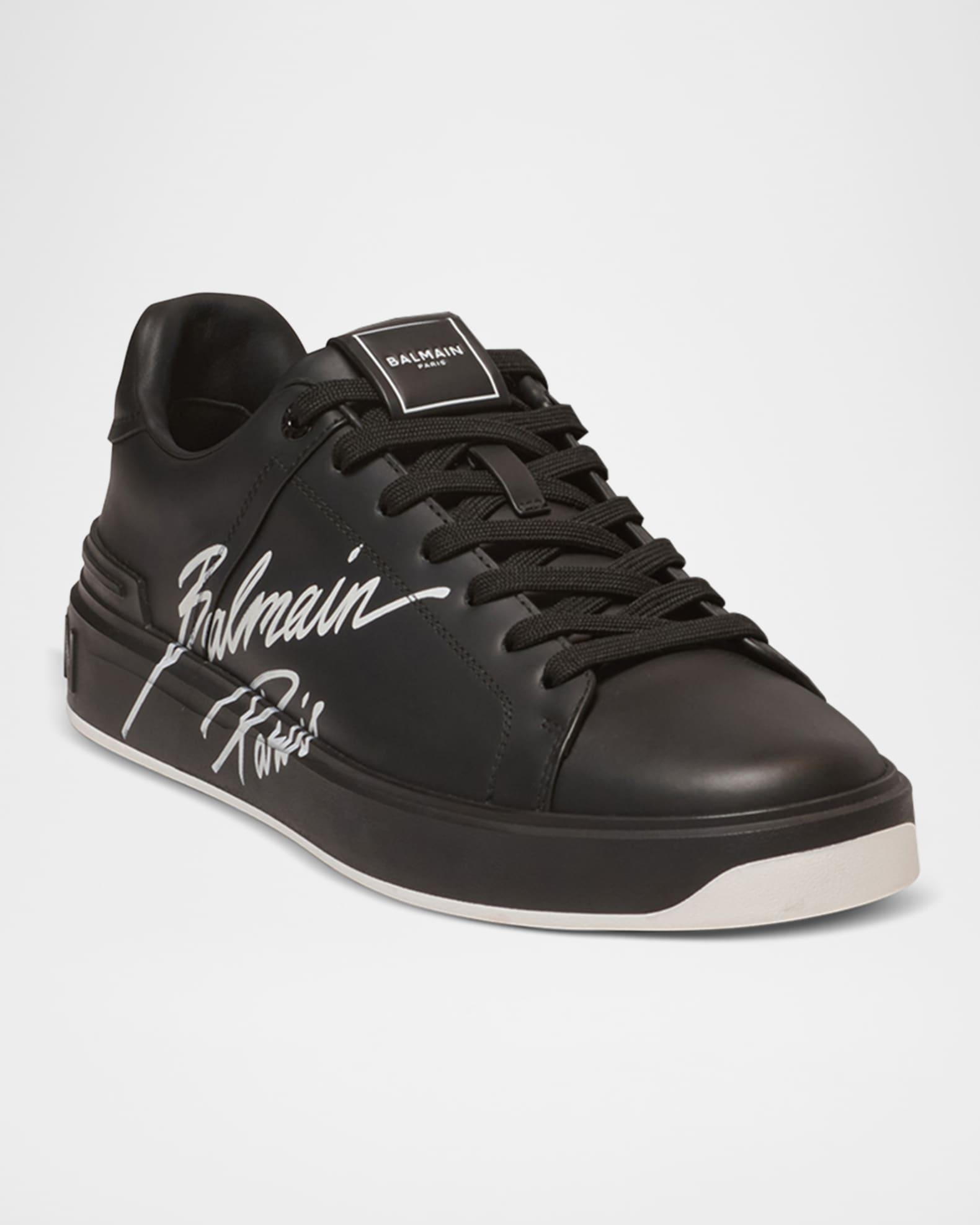 Men's B-Court Calfskin Low-Top Sneakers Product Image