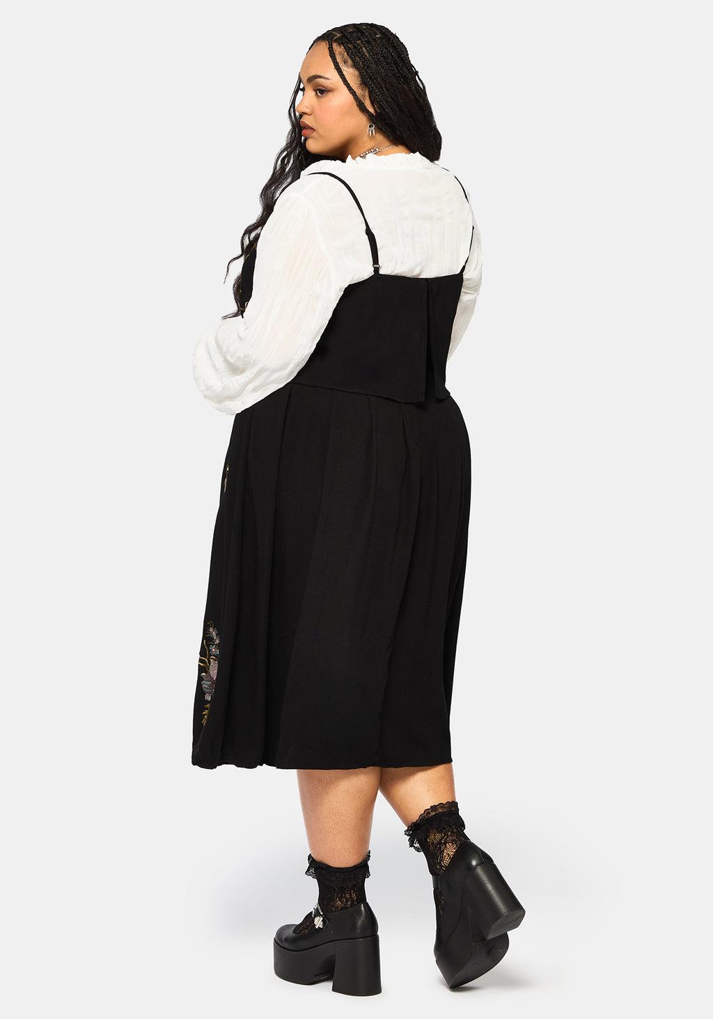 Genevra Embroidered Overlay Midi Dress Product Image