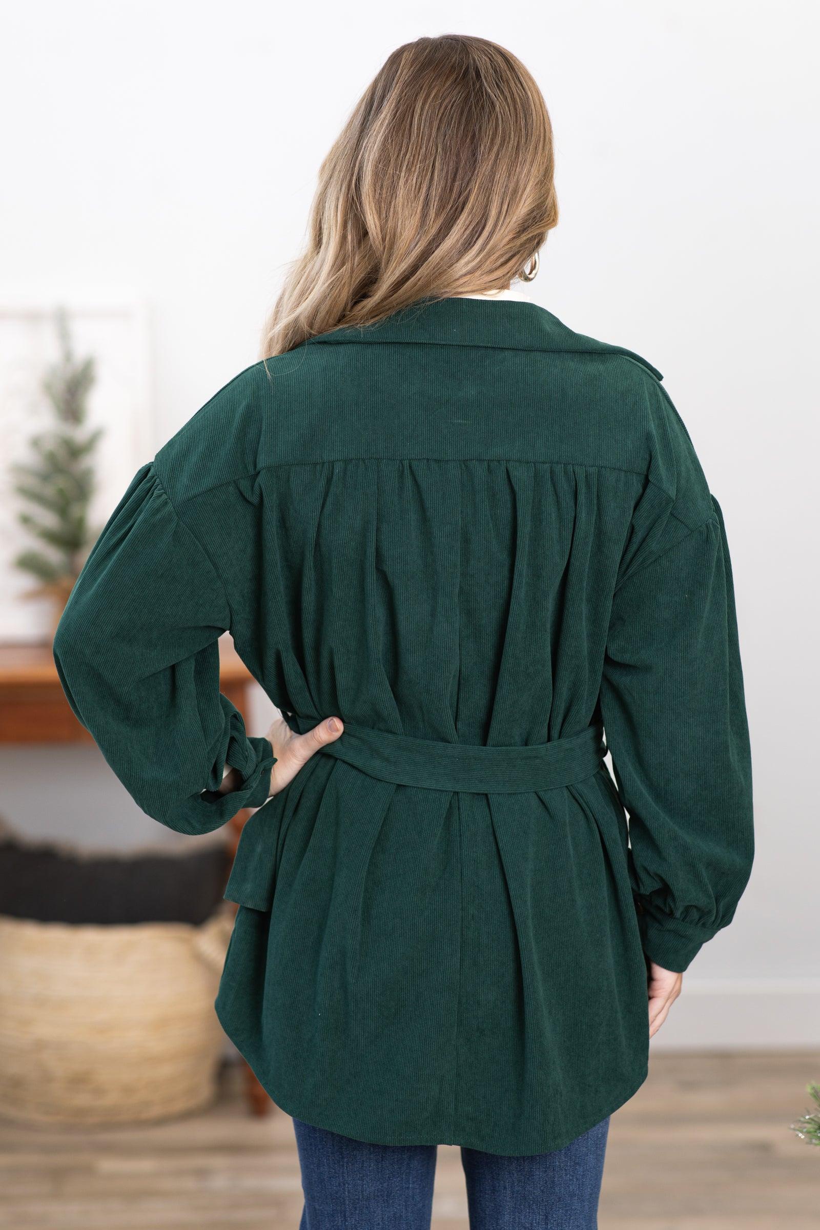 Emerald Green Belted Jacket Product Image