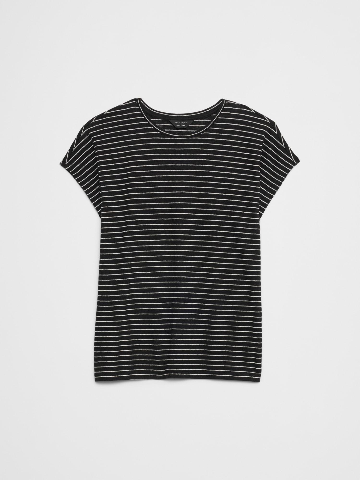 Linen-Blend Dolman T-Shirt Product Image