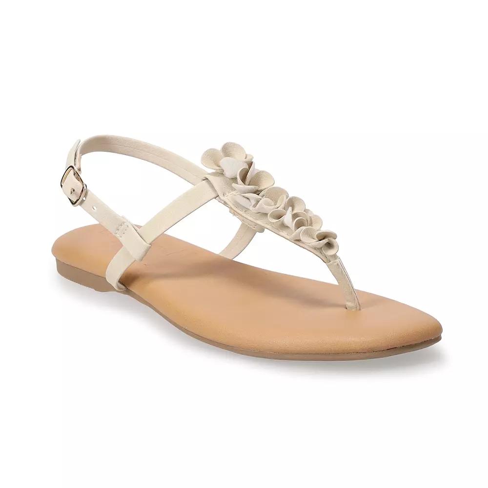 LC Lauren Conrad Thala Women's Flower T-Strap Sandals,  Product Image