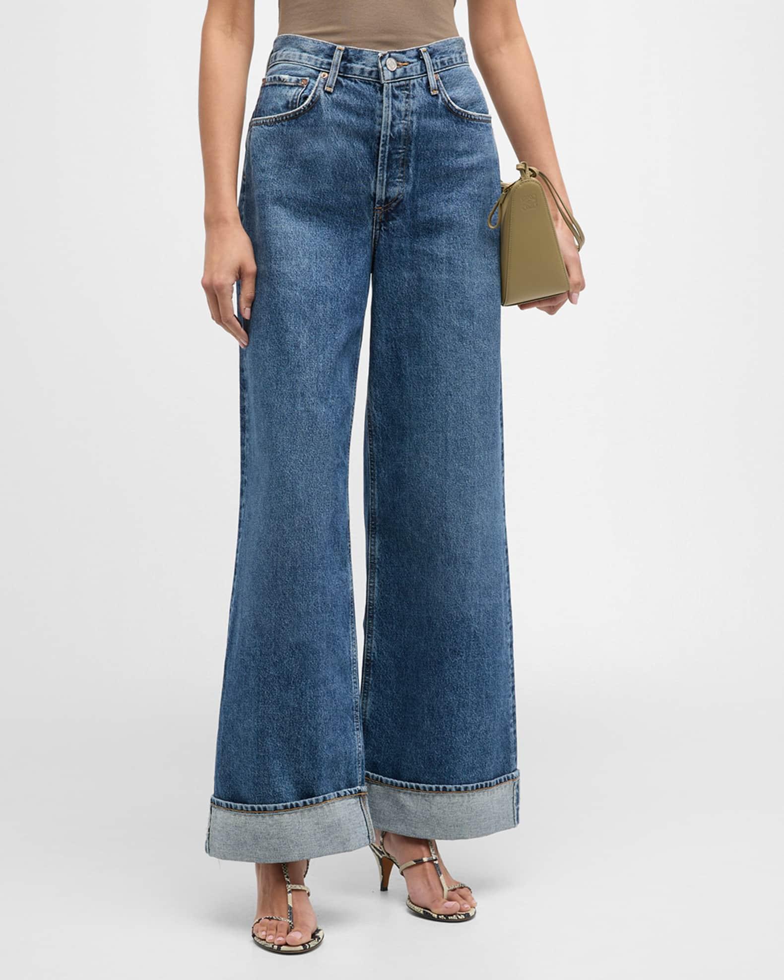 Dame Wide-Leg Cuffed Jeans Product Image