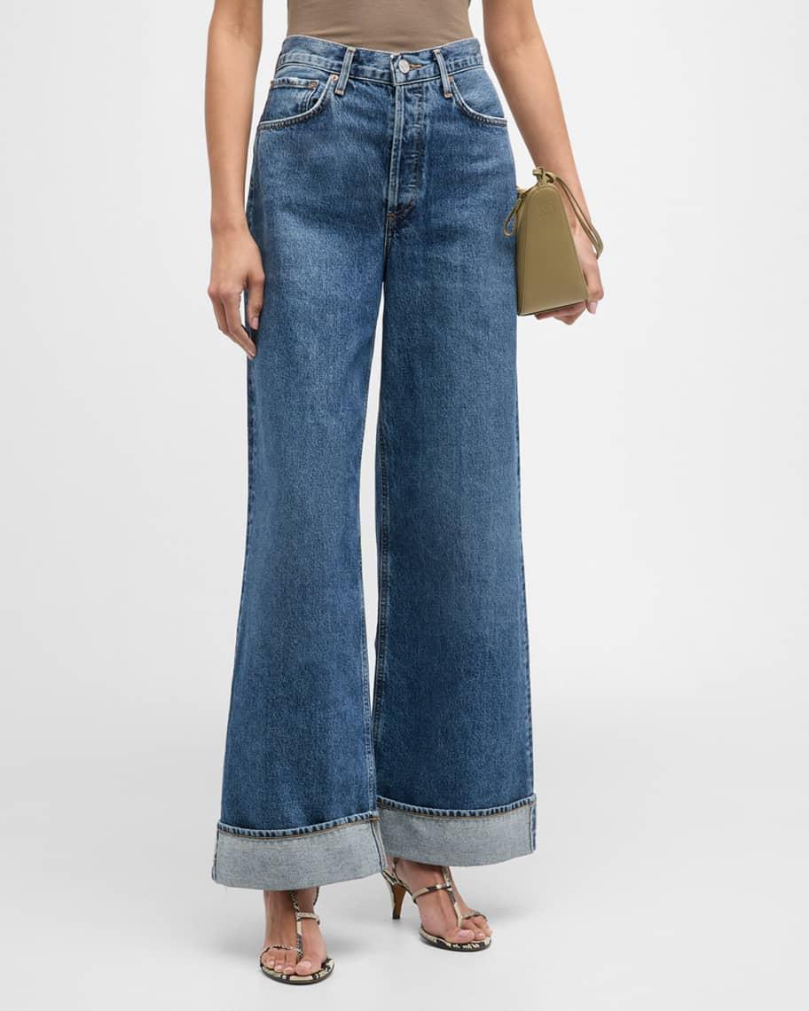 Dame Wide-Leg Cuffed Jeans Product Image
