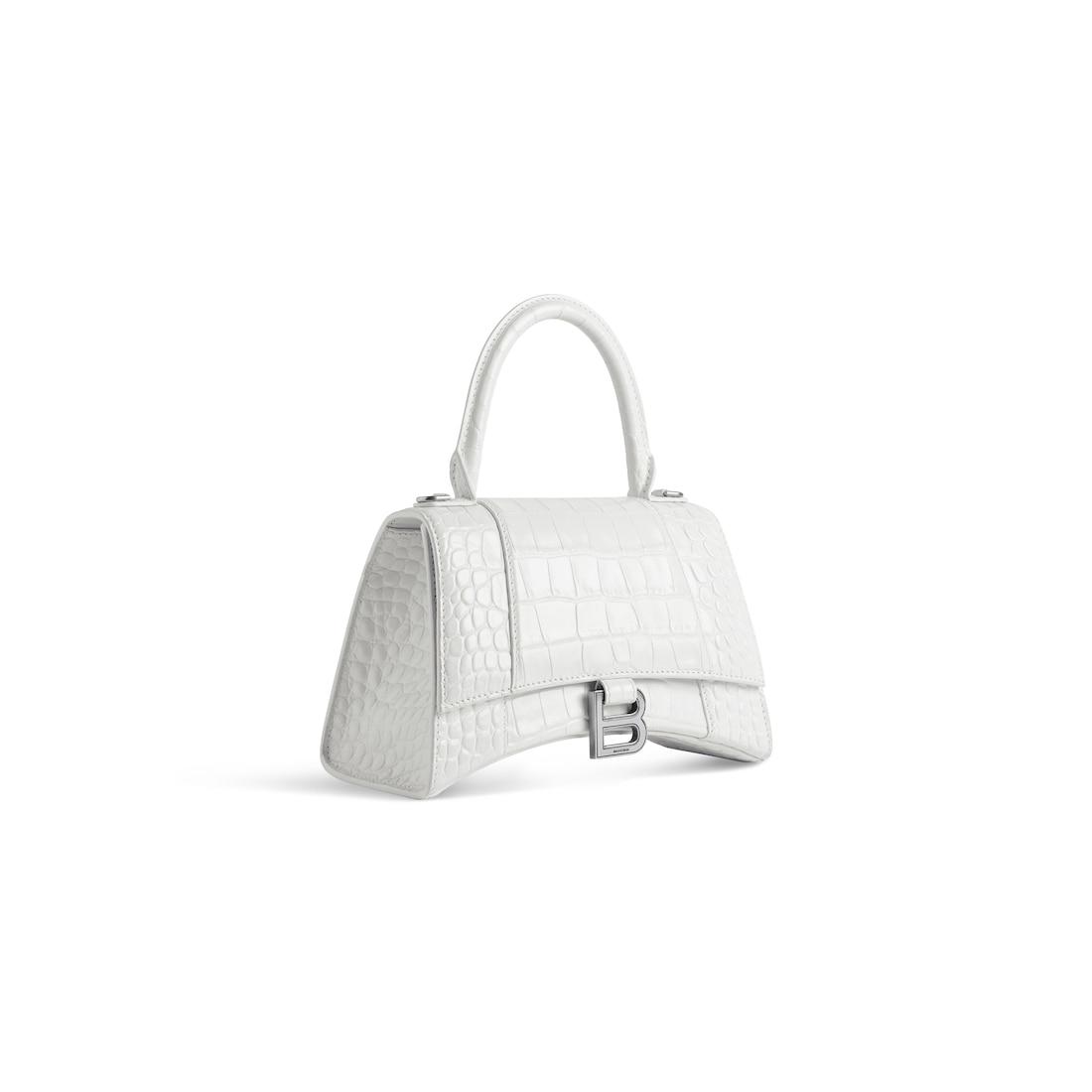 Women's Hourglass Handbag Small in White Product Image