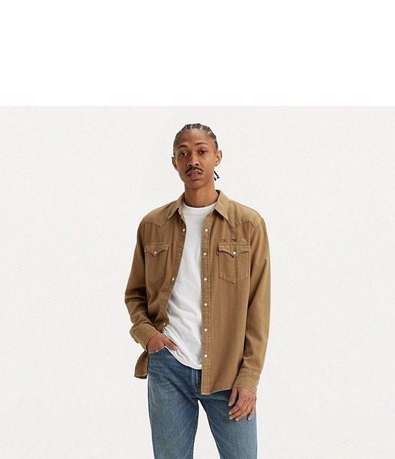 Levi's® Classic-Fit Point Collar Long Sleeve Solid Western Shirt Product Image