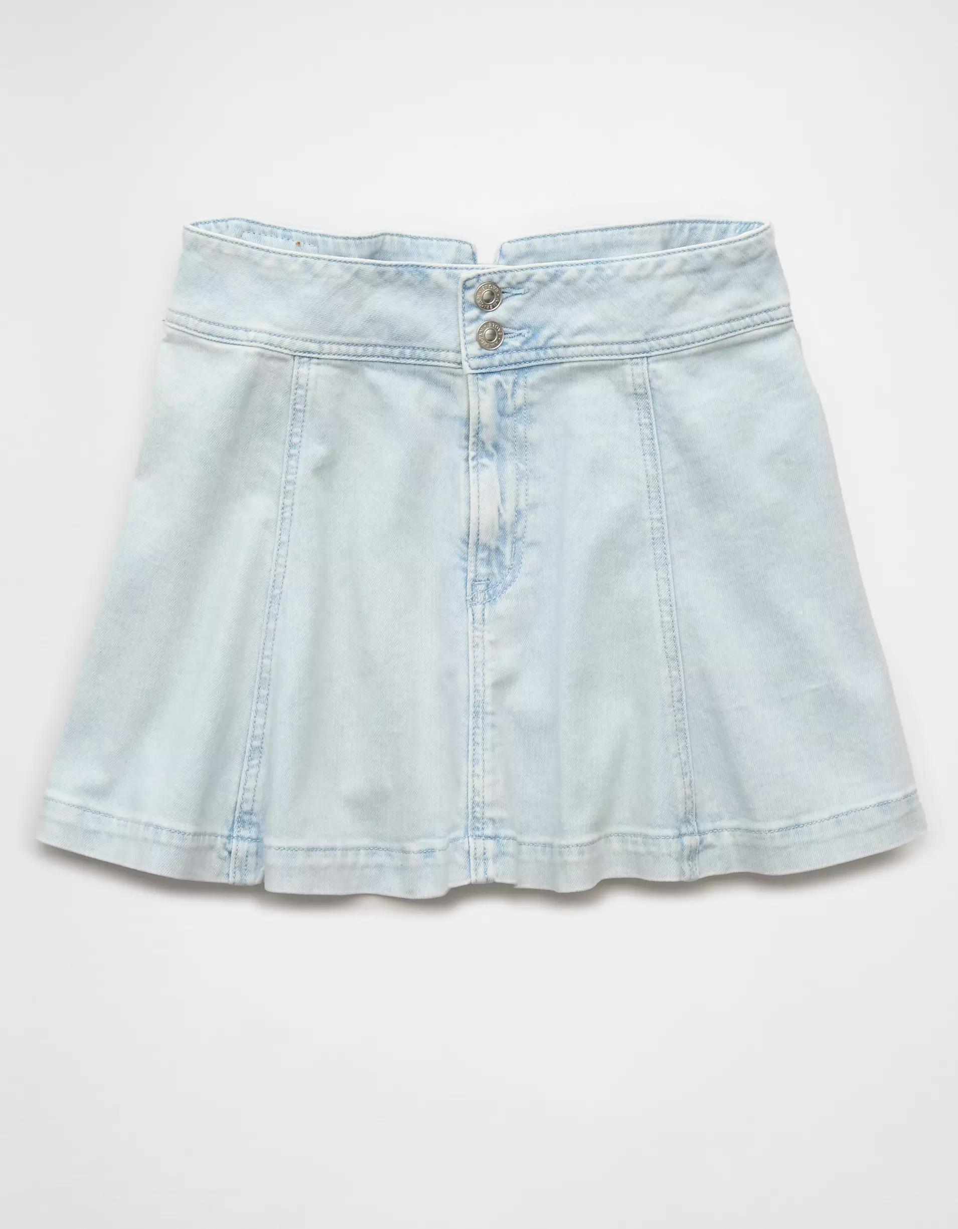 AE Stretch High-Waisted Denim A-Line Mini Skirt Product Image