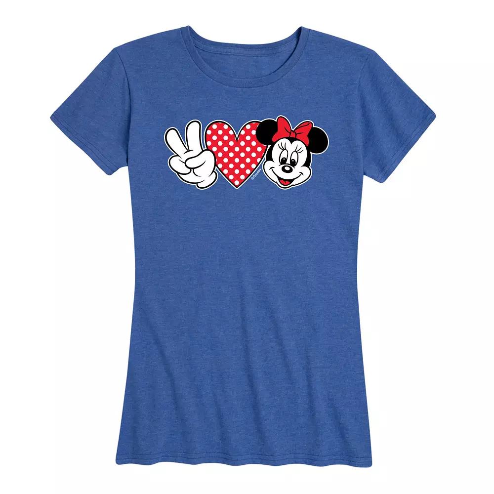 Disney's Minnie Mouse Women's Peace Love Graphic Tee,  Product Image