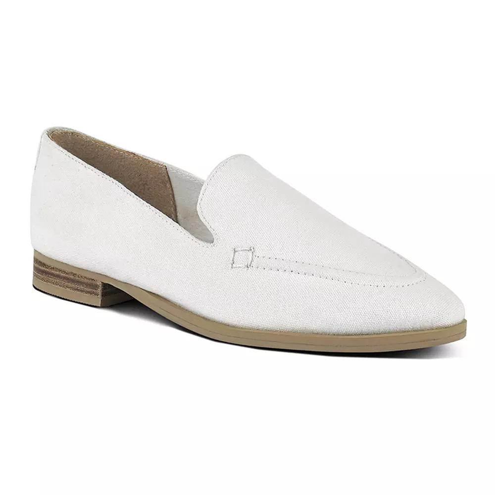Women's Rag & Co BOUGIE Canvas Women's Loafers, Size: 9, White Product Image