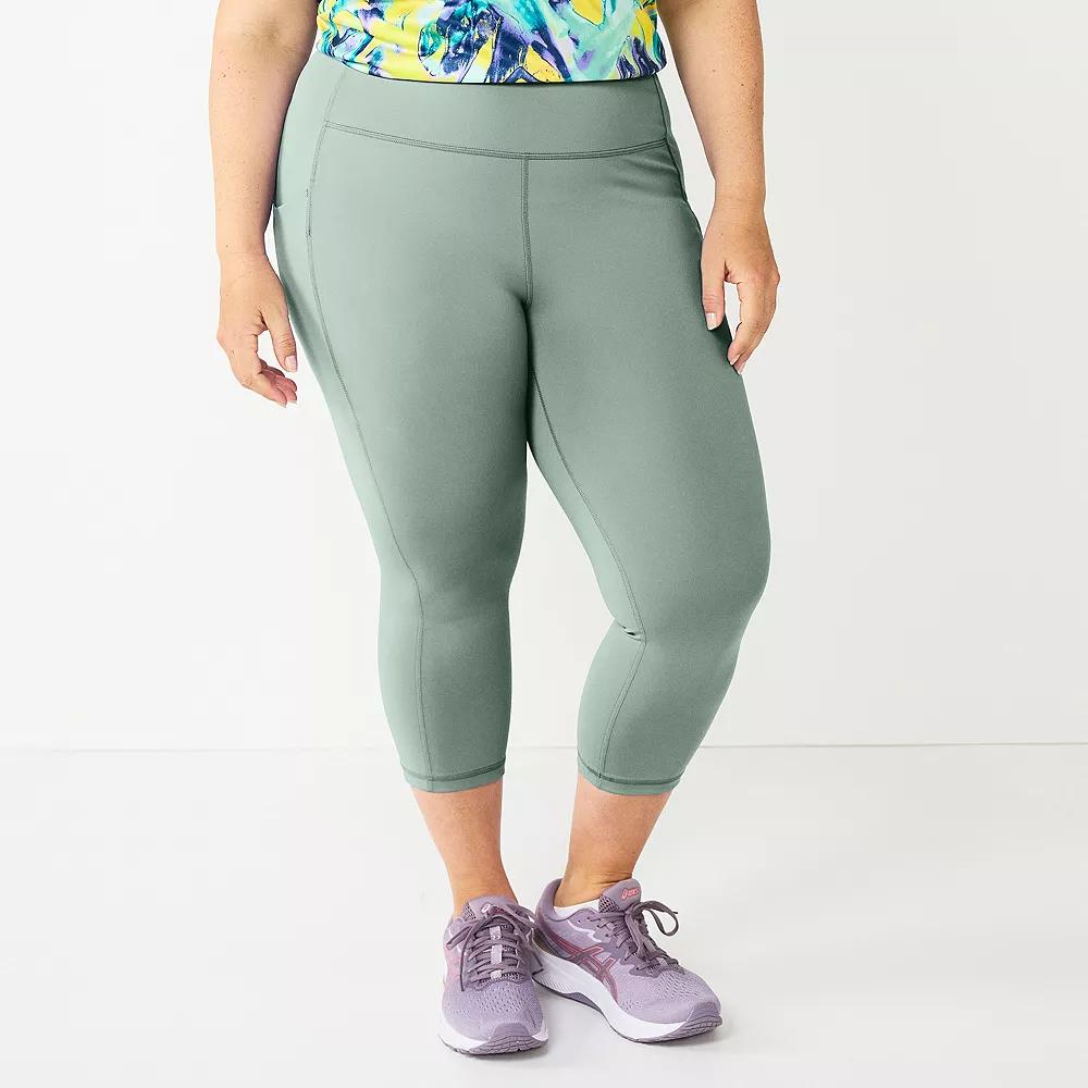 Plus Size Tek Gear® Ultrastretch Pocket High-Waisted Capri Leggings, Women's, Size: 1XL, Ostego Bay Product Image