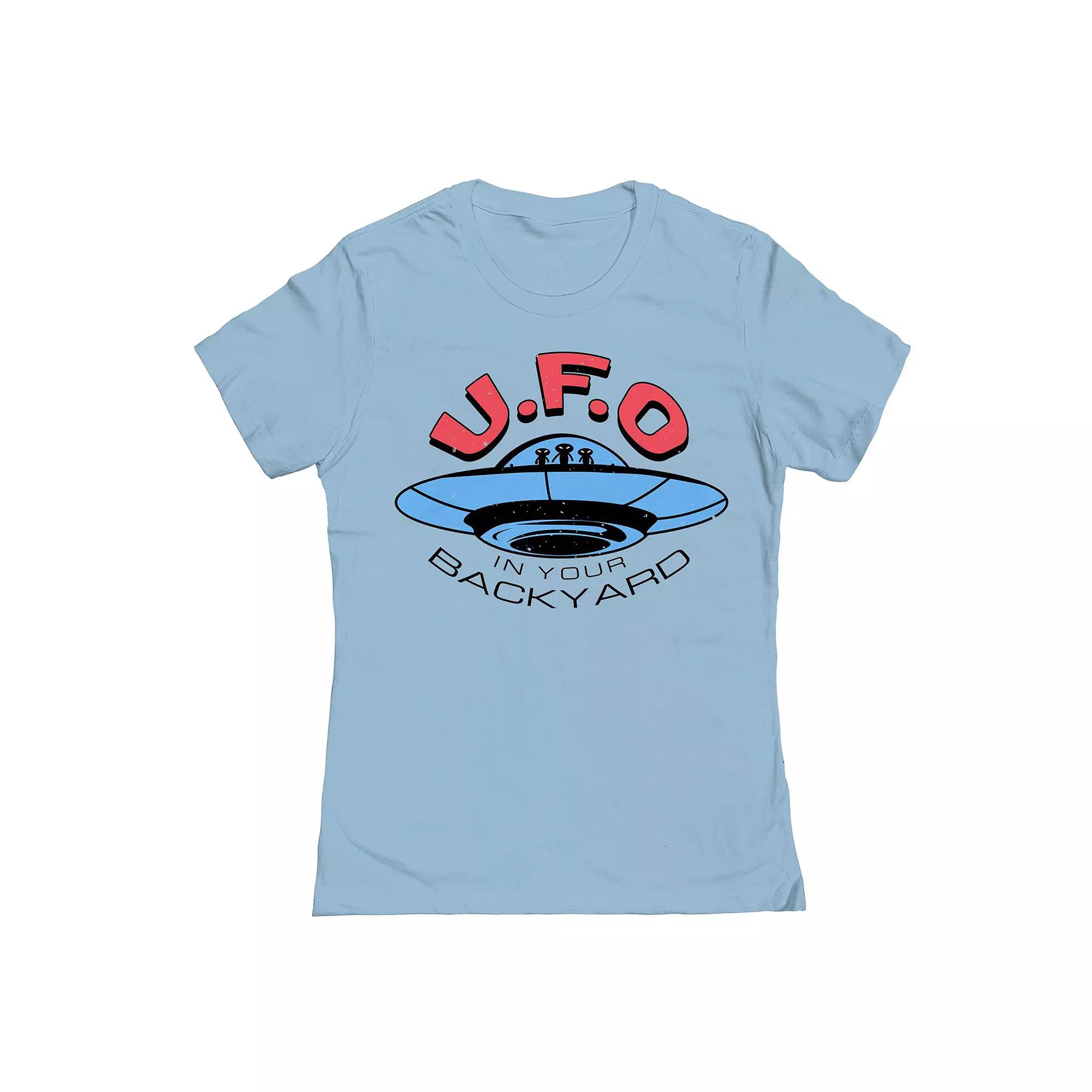 Junior's Mystery Ufo Womens Graphic Tee, Girl's, Size: Medium, Powder Blue Product Image