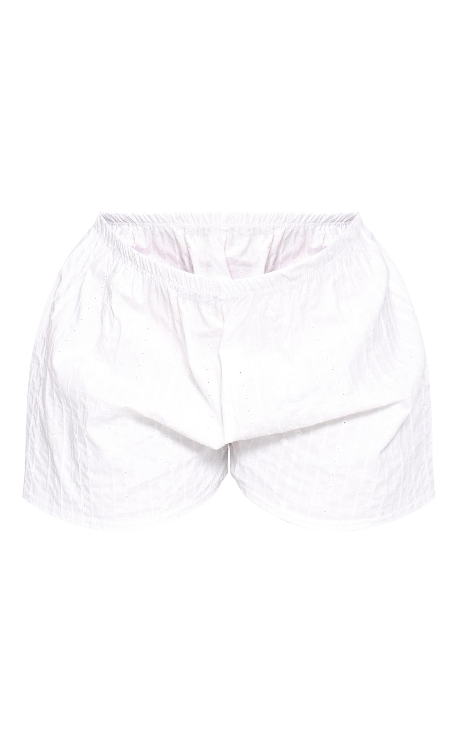 Maternity White Broderie Detail Shorts Product Image