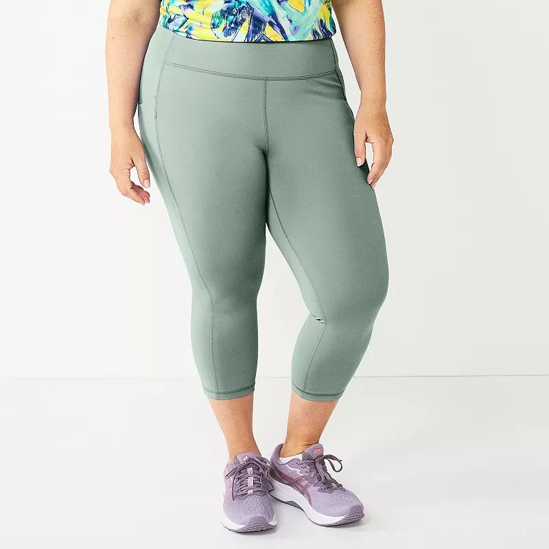 Plus Size Tek Gear® Ultrastretch Pocket High-Waisted Capri Leggings, Women's, Size: 1XL, Ostego Bay Product Image