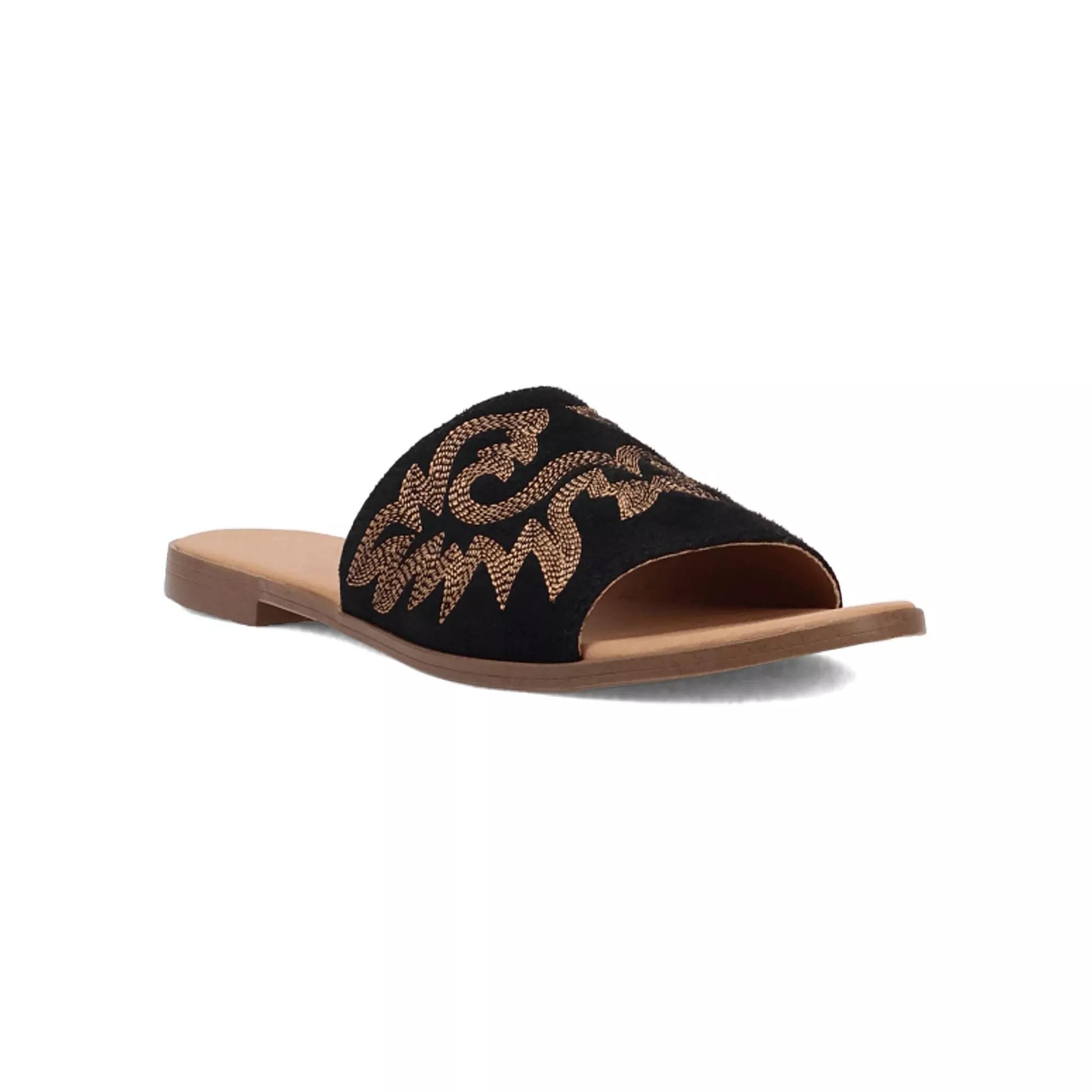 Dingo Lasso Women's Suede Sandals, Size: 10, Black Product Image