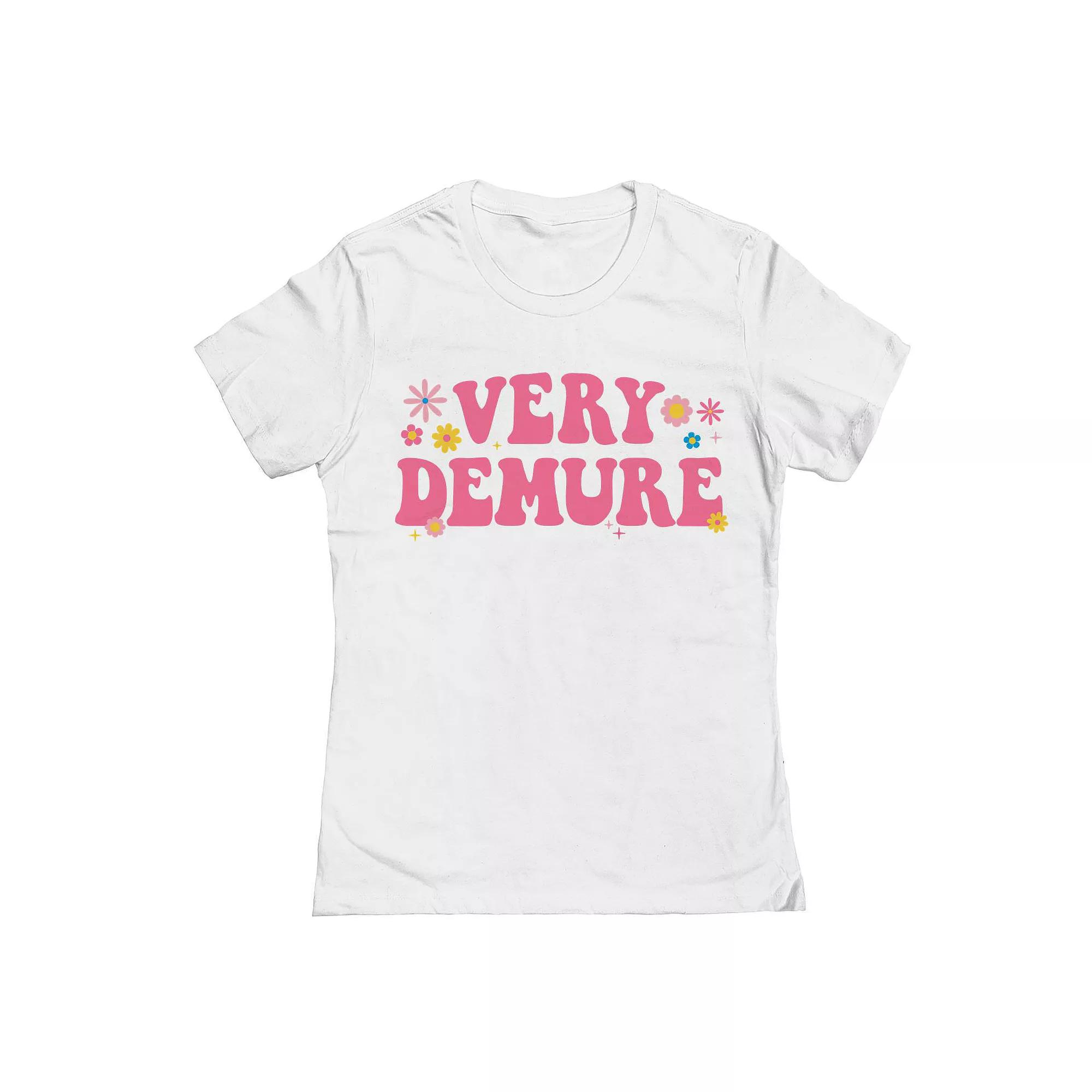 Junior's Grayson Threads by Tai Apparel Very Demure Flowers Graphic Tee, Girl's,  Product Image