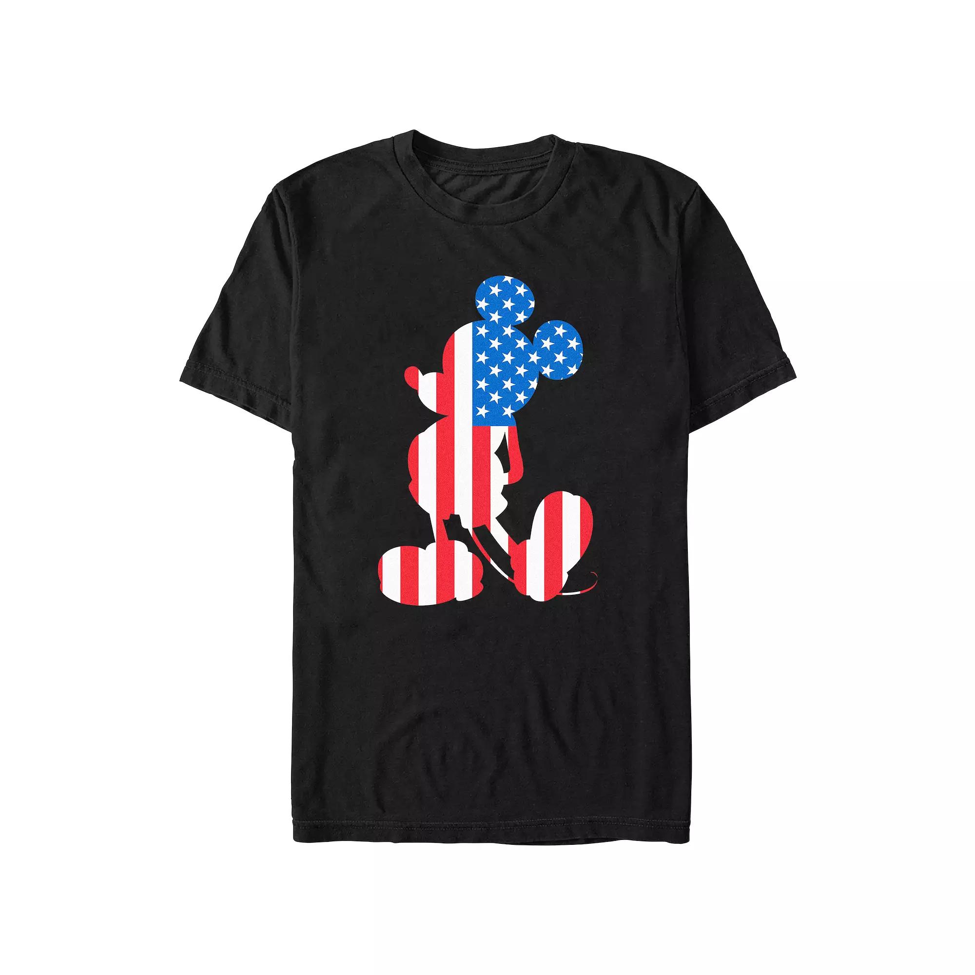 Disney's Mickey Mouse USA Flag Filled Silhouette Big & Tall Graphic Tee, Men's,  Product Image