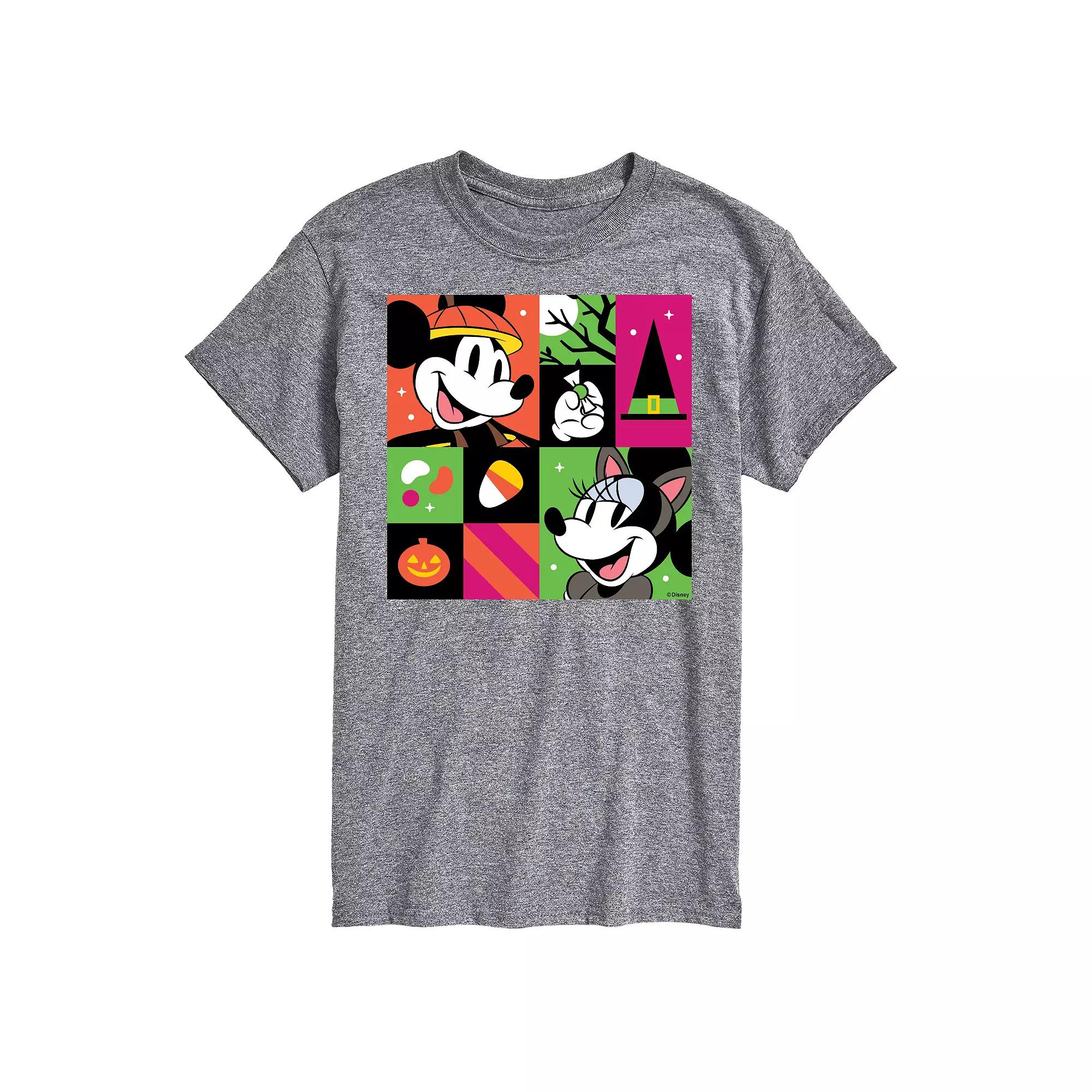 Disney's Mickey & Minnie Mouse Men's Trick Or Treat Grid Graphic Tee,  Product Image