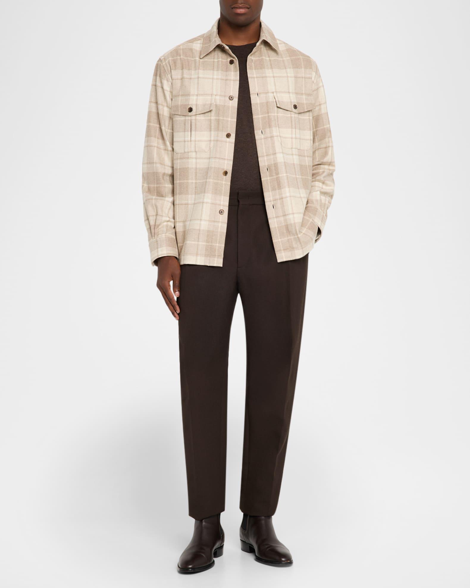 Men's Tartan Plaid Cashmere Overshirt Product Image