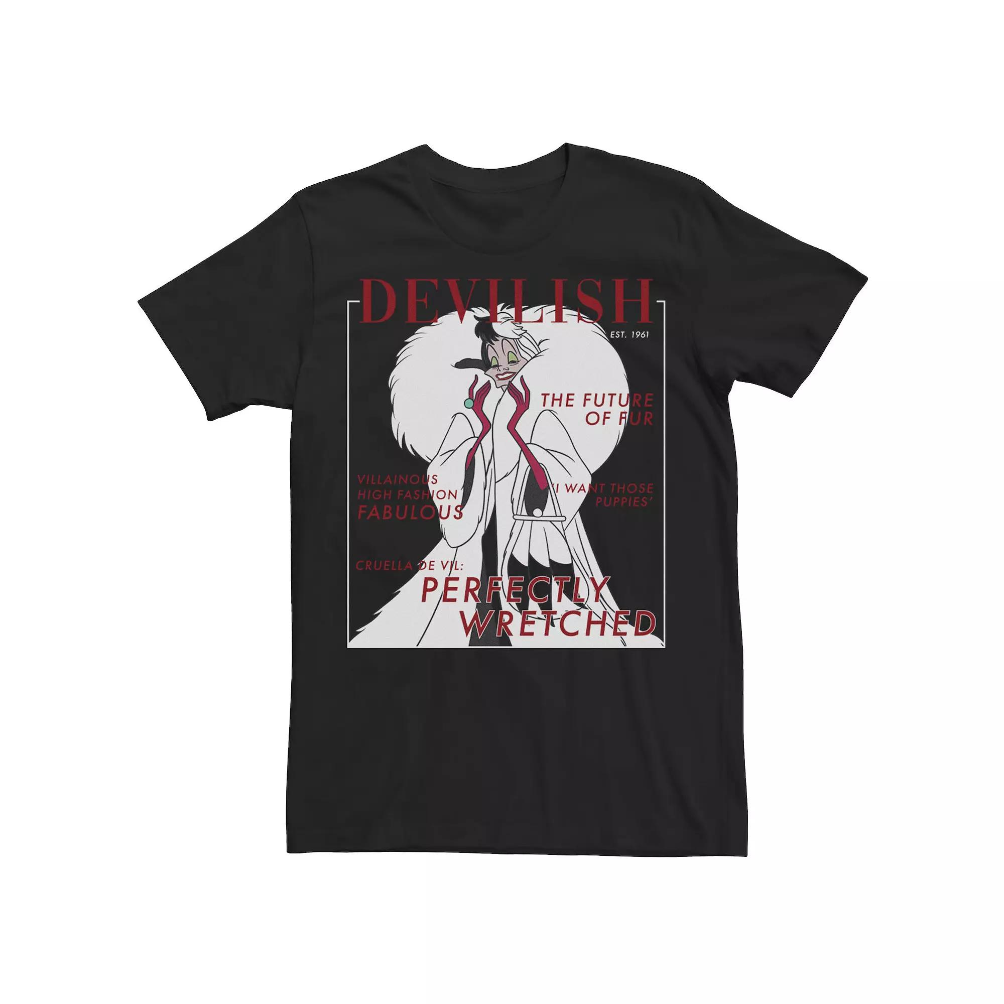 Disney's Villains Halloween Cruella Magazine Cover Men's Tee,  Product Image