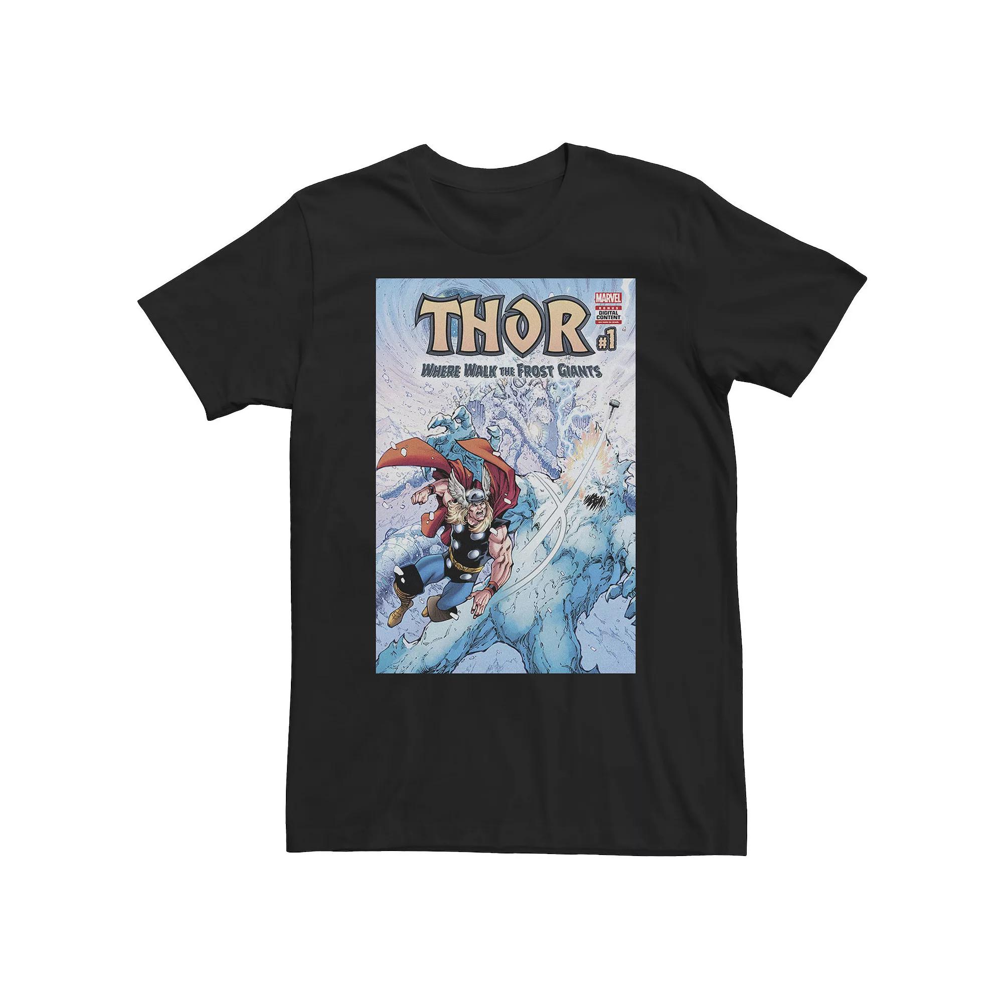 Big & Tall Marvel Thor Frost Giants Comic Cover Tee, Men's, Size: 3XL, Black Product Image