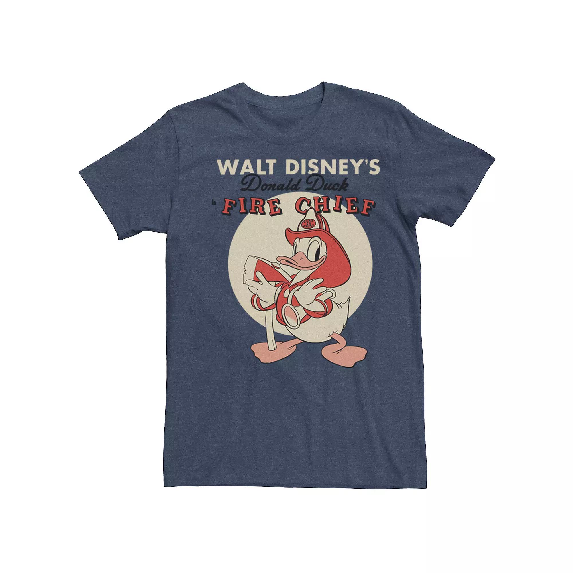 Disney's Donald Duck Fire Chief Men's Tee, Size: Small, Navy Grey Product Image
