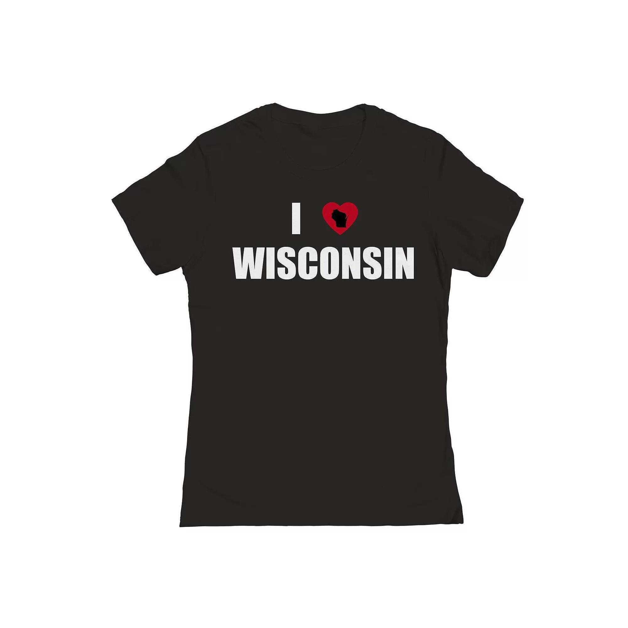 Junior's I Heart Wisconsin Graphic Tee, Women's,  Product Image
