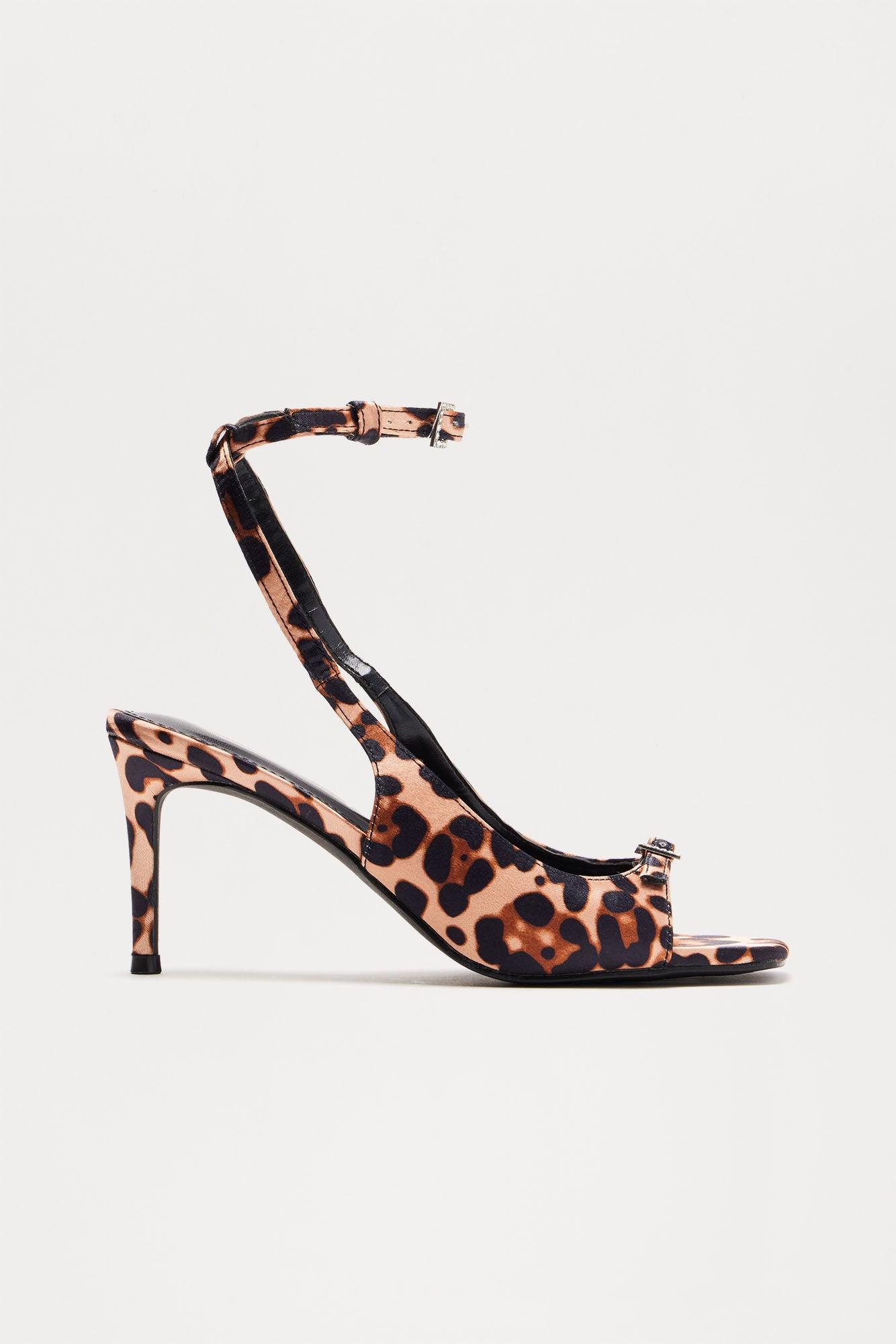 Kiana Embellished Buckle Heels - Leopard Product Image