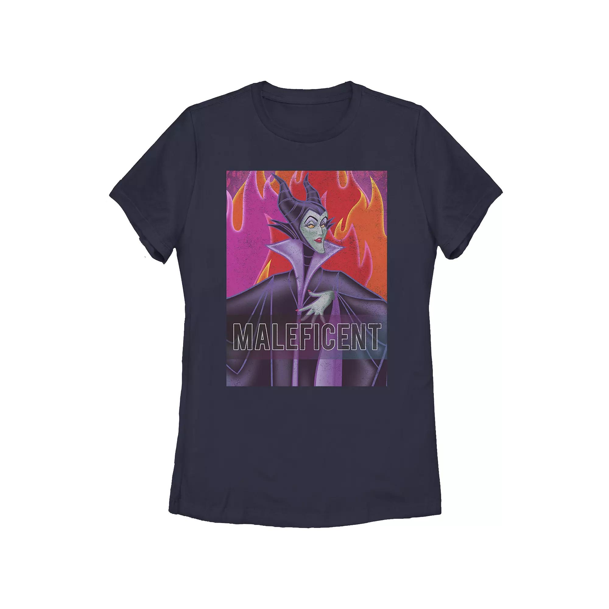 Disney Villains Sleeping Beauty Maleficent Flames Background Juniors' Graphic Tee, Girl's,  Product Image