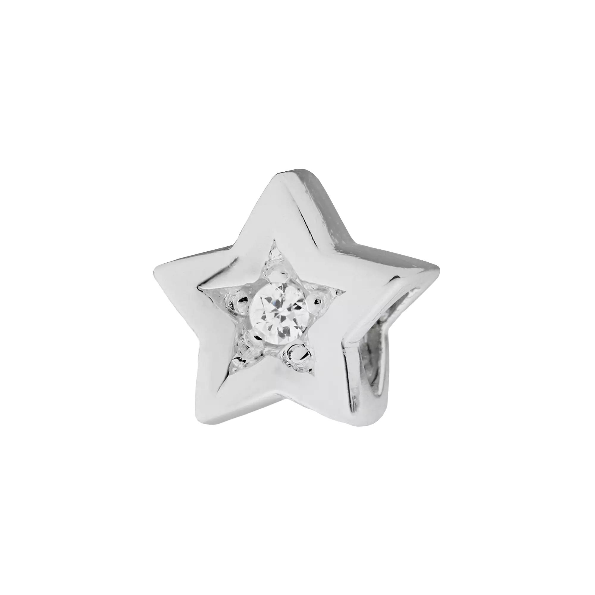 Individuality Beads Cubic Zirconia Sterling Silver Star Bead, Women's, White Product Image