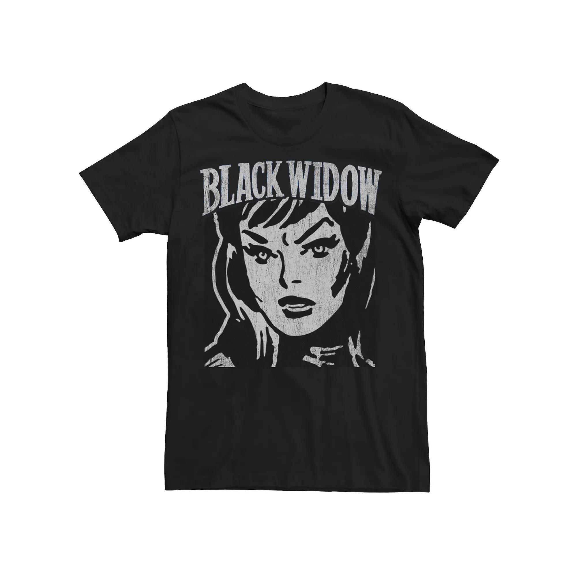 Men's Marvel Black Widow Retro Vintage Portrait Tee,  Product Image