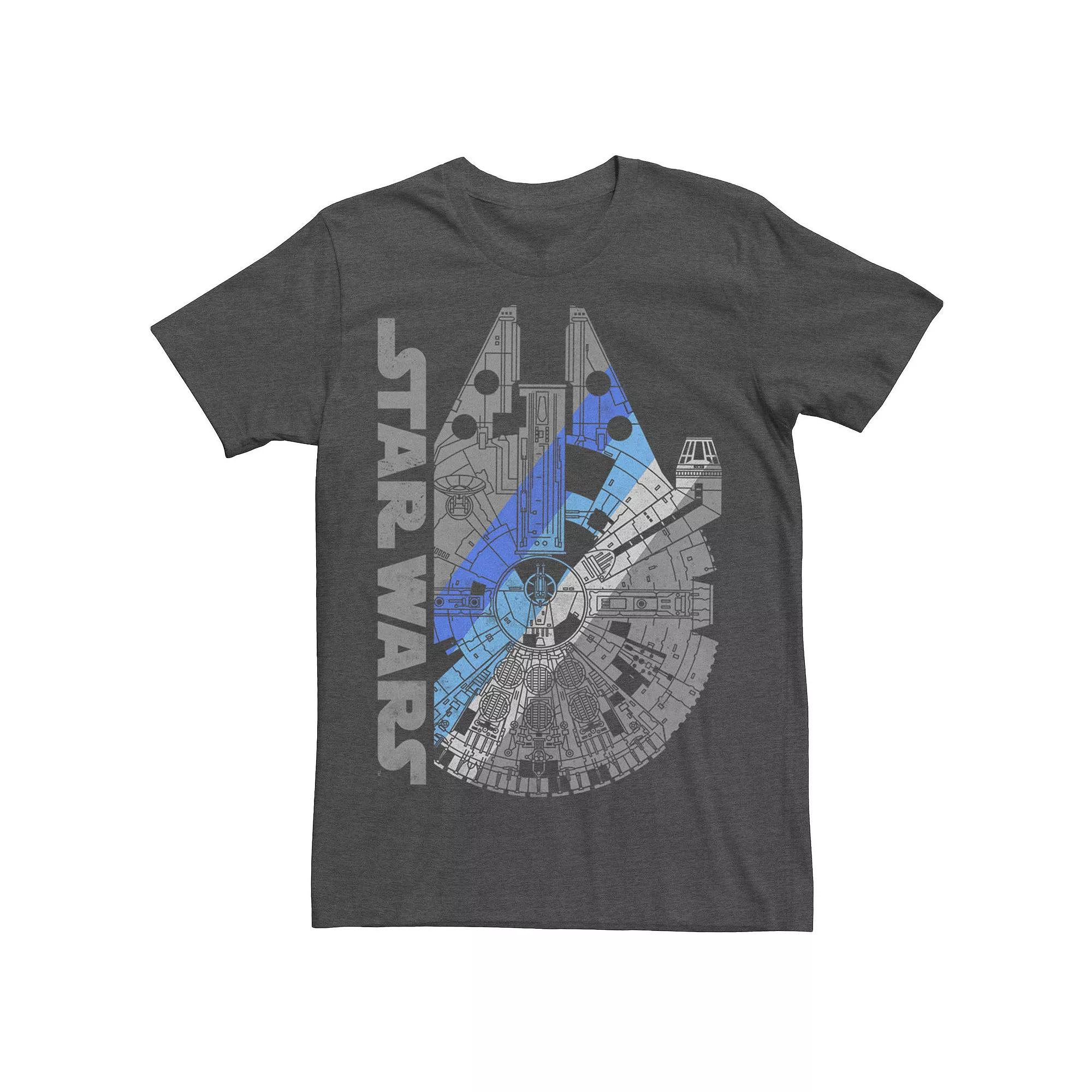 Men's Star Wars Millennium Falcon Blue Shadow Tee,  Product Image