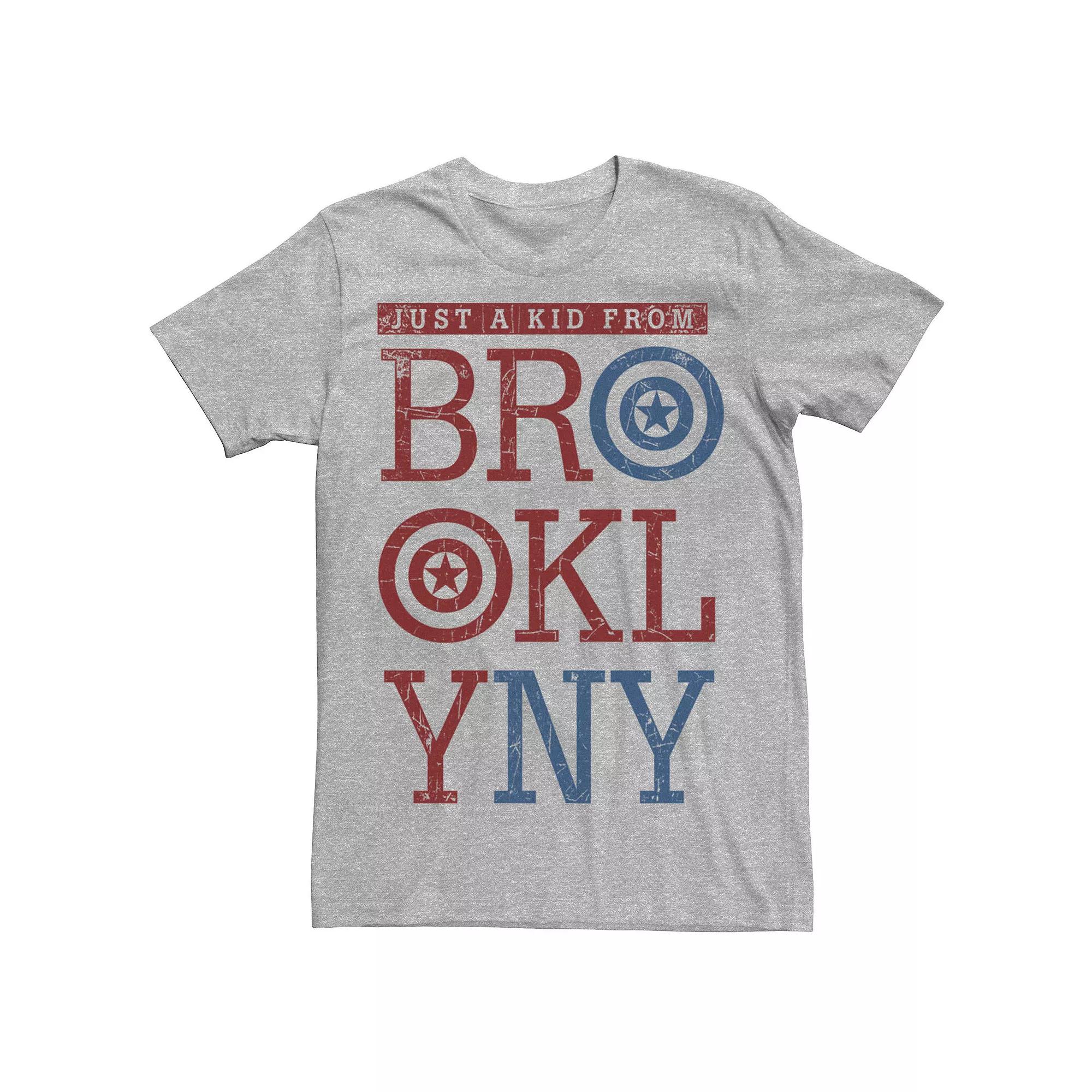 Men's Marvel Captain America Kid From BROOKLYN Stack Tee,  Product Image