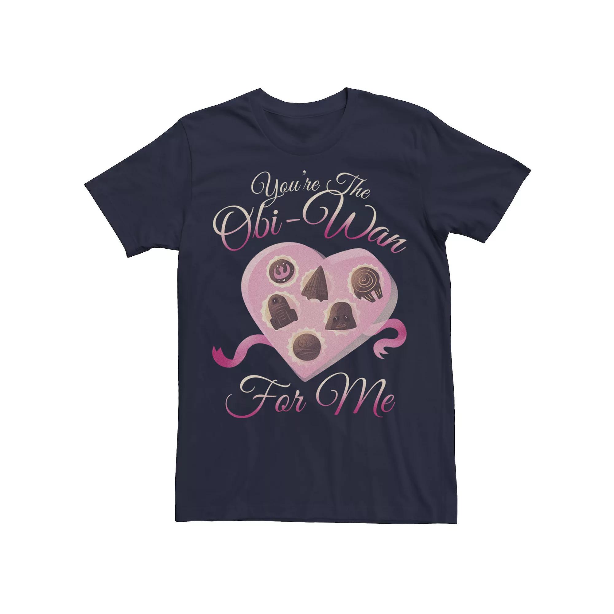 Men's Star Wars Valentine's Day "You're The Obi-Wan For Me" Heart Box Tee,  Product Image