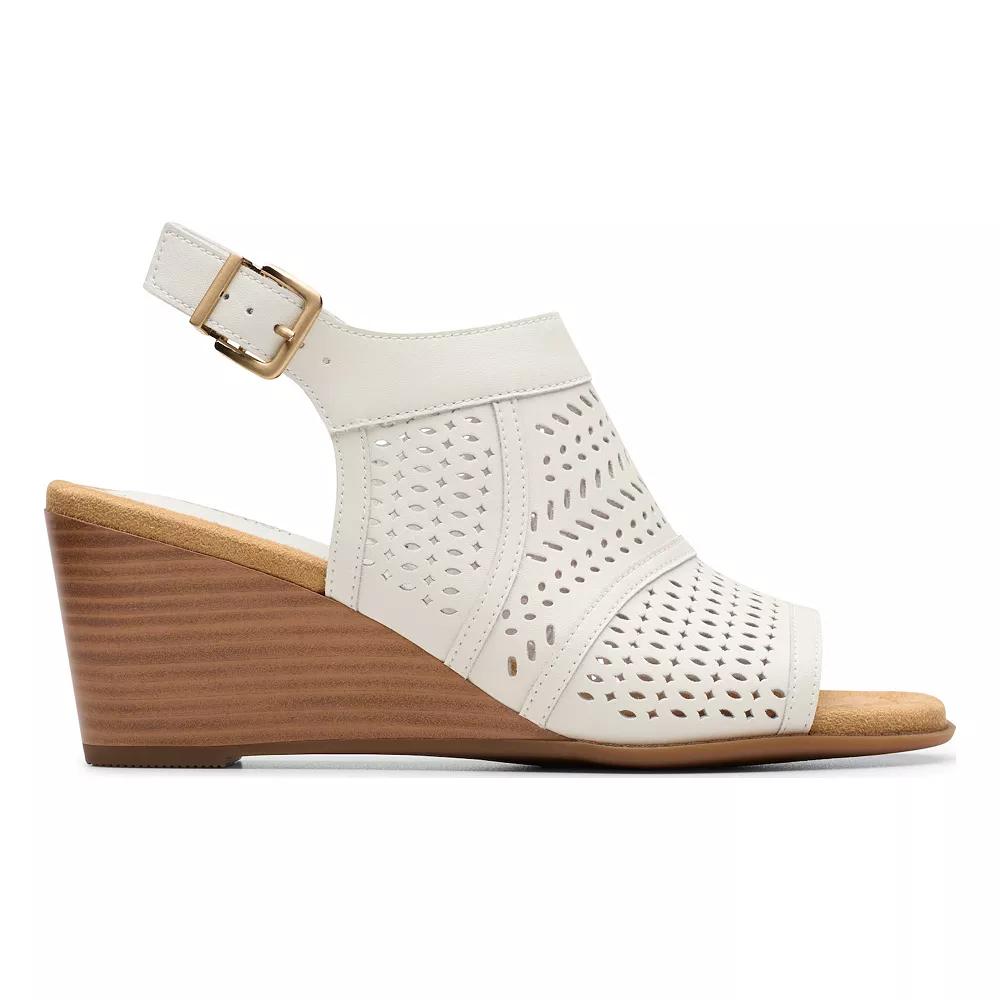 Clarks Womens Emmalae Hope Leather Wedge Sandals Product Image