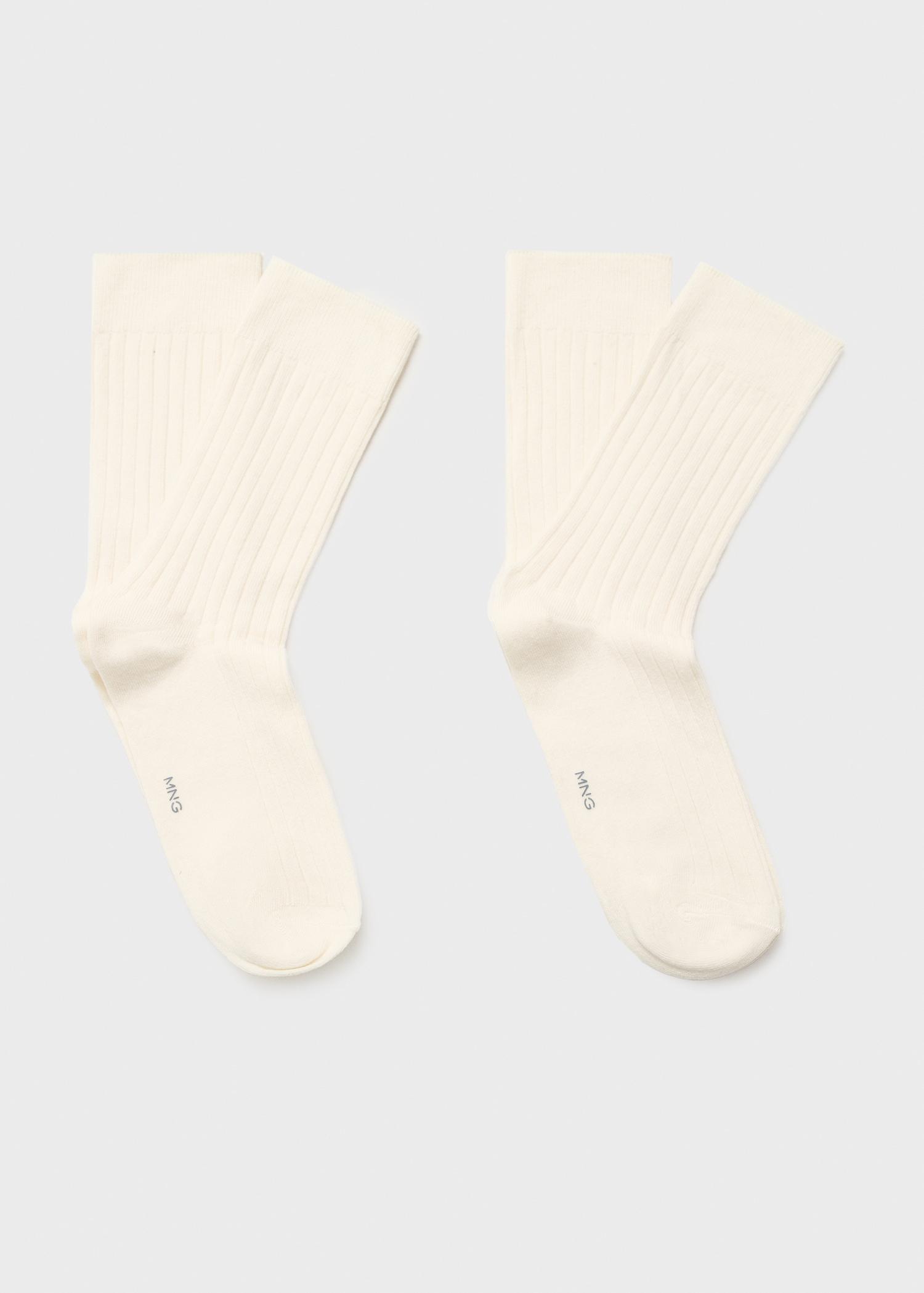 Pack of 2 ribbed cotton socks - Men | MANGO USA Product Image