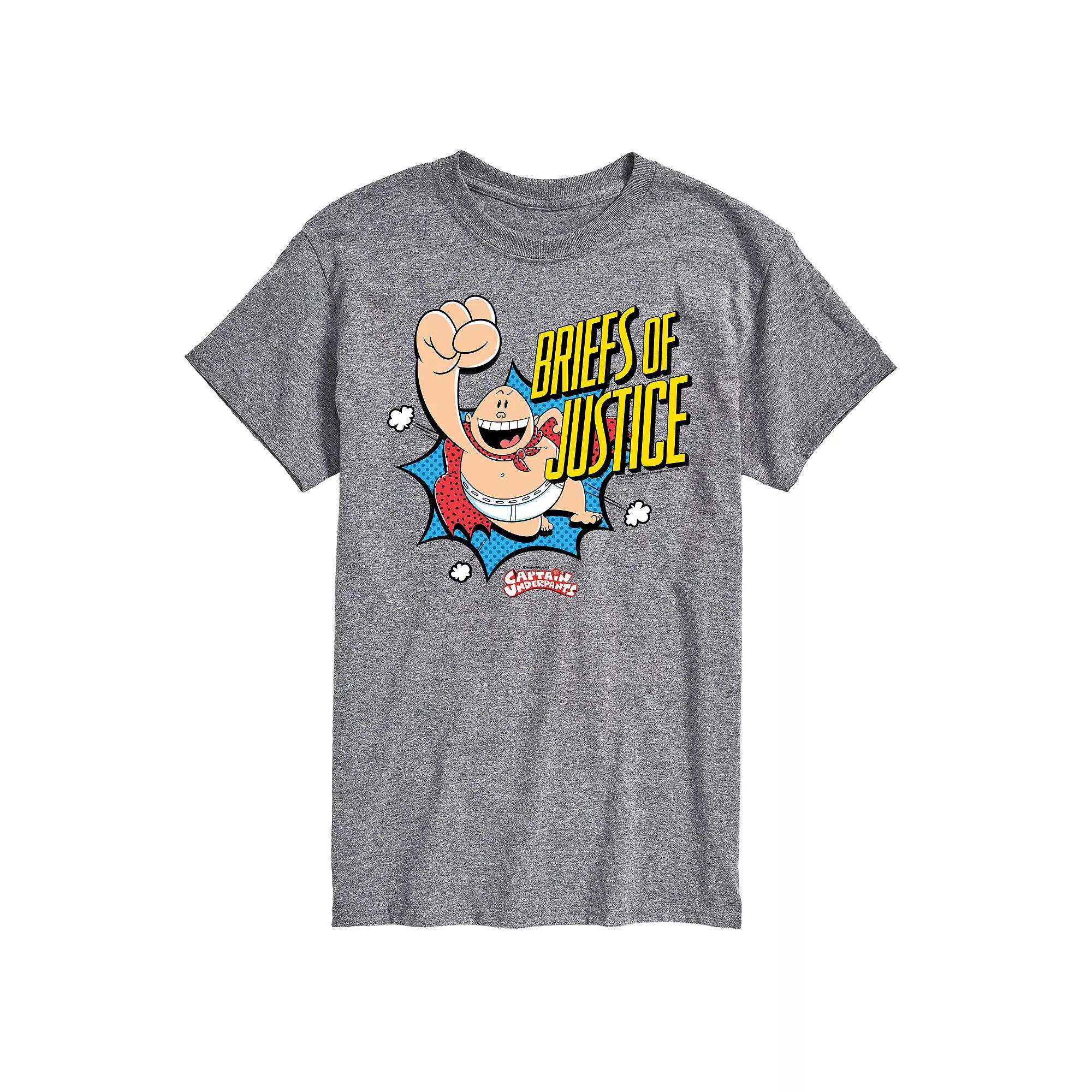 Men's Captain Underpants Briefs Of Justice Graphic Tee,  Product Image