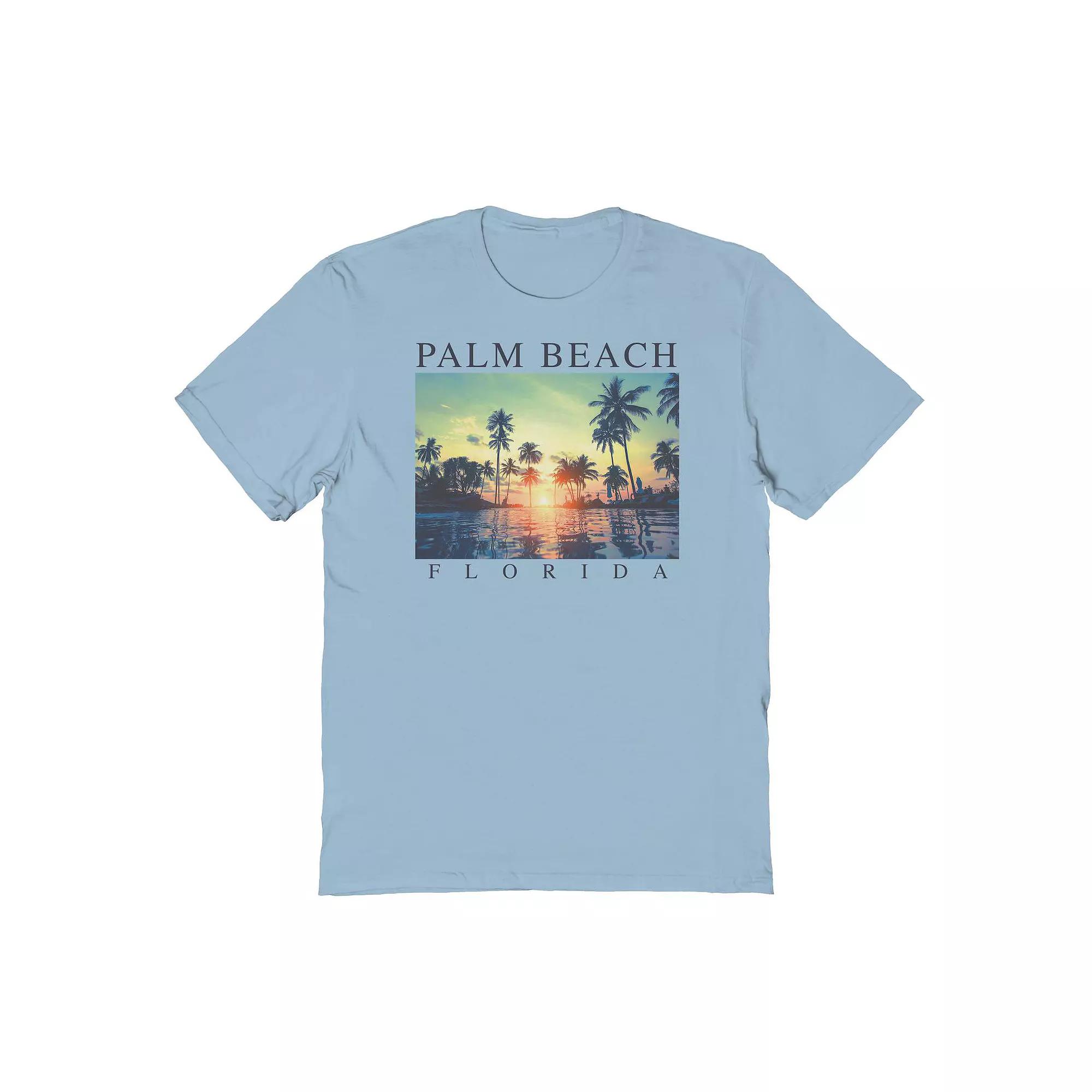 Men's COLAB89 by Threadless Palm Beach Photo Graphic Tee, Size: XXL, Light Blue Product Image