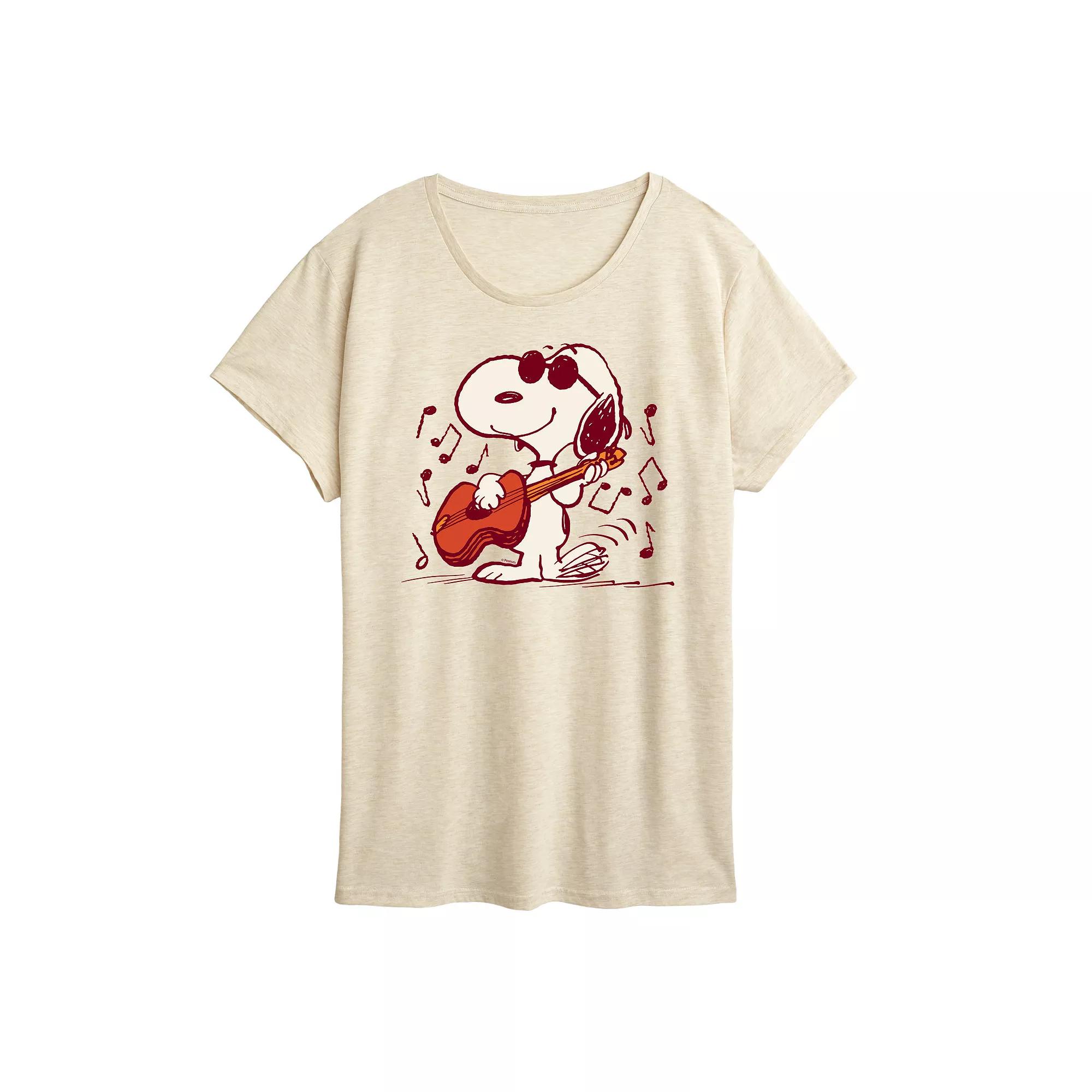 Women's Peanuts Snoopy Joe Cool Guitar Graphic Tee,  Product Image