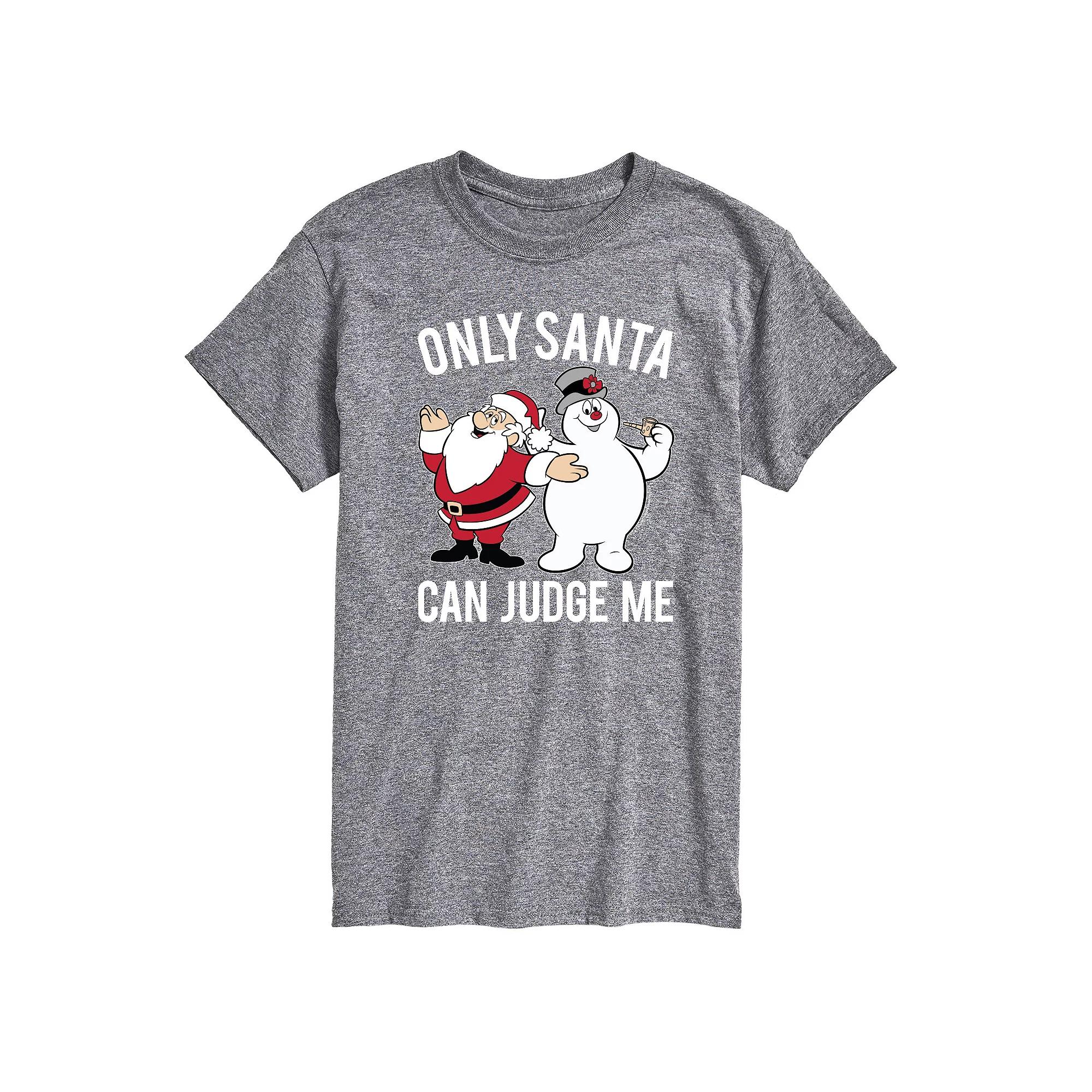 Men's Frosty the Snowman Only Santa Can Judge Me Graphic Tee,  Product Image