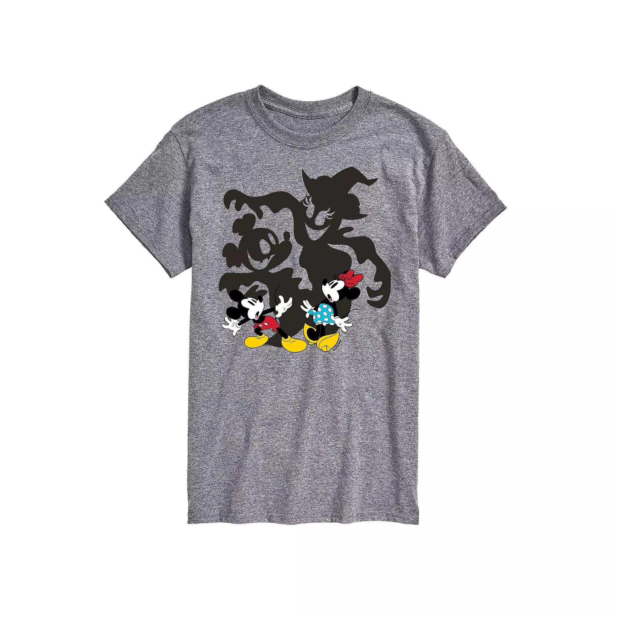 Disney's Mickey Mouse & Friends Big & Tall Mickey Minnie Scared Shadows Graphic Tee, Men's,  Product Image
