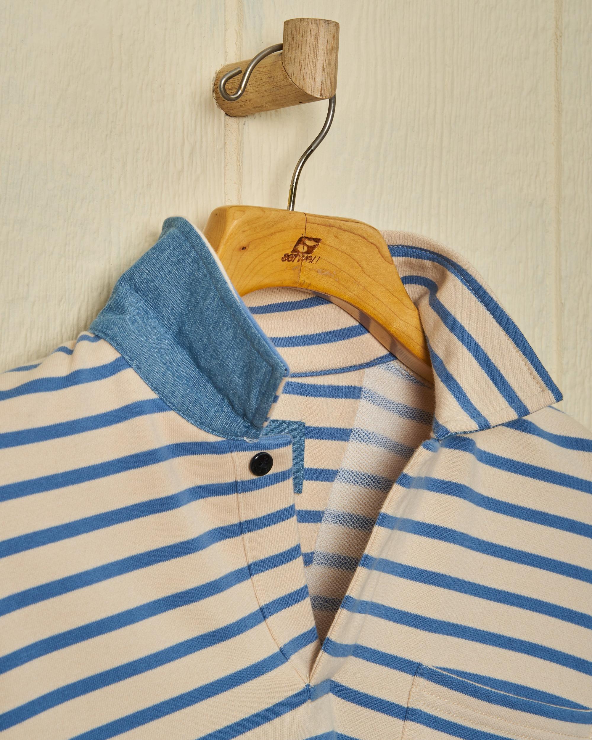 Acadia Polo in Sand/Chambray Loopback Terry Product Image