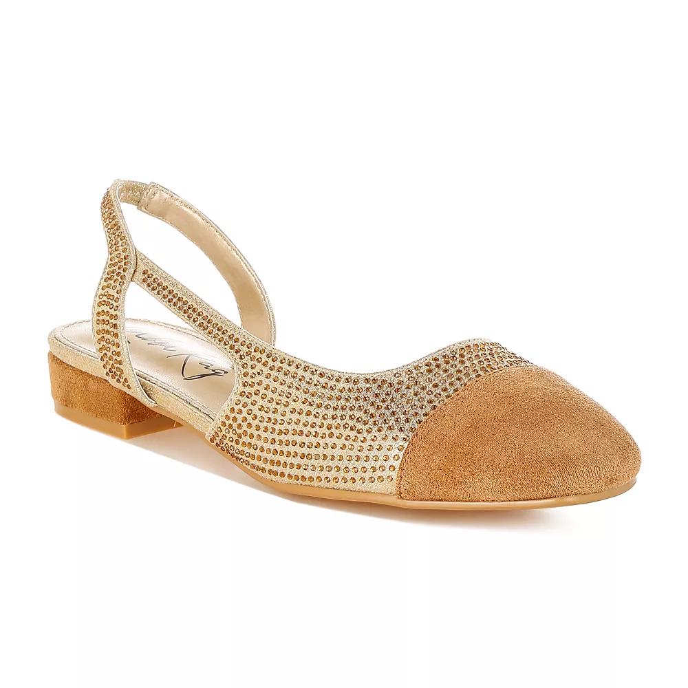 London Rag Rerita Women's Cap Toe Flats, Size: 8.5, Gold Product Image