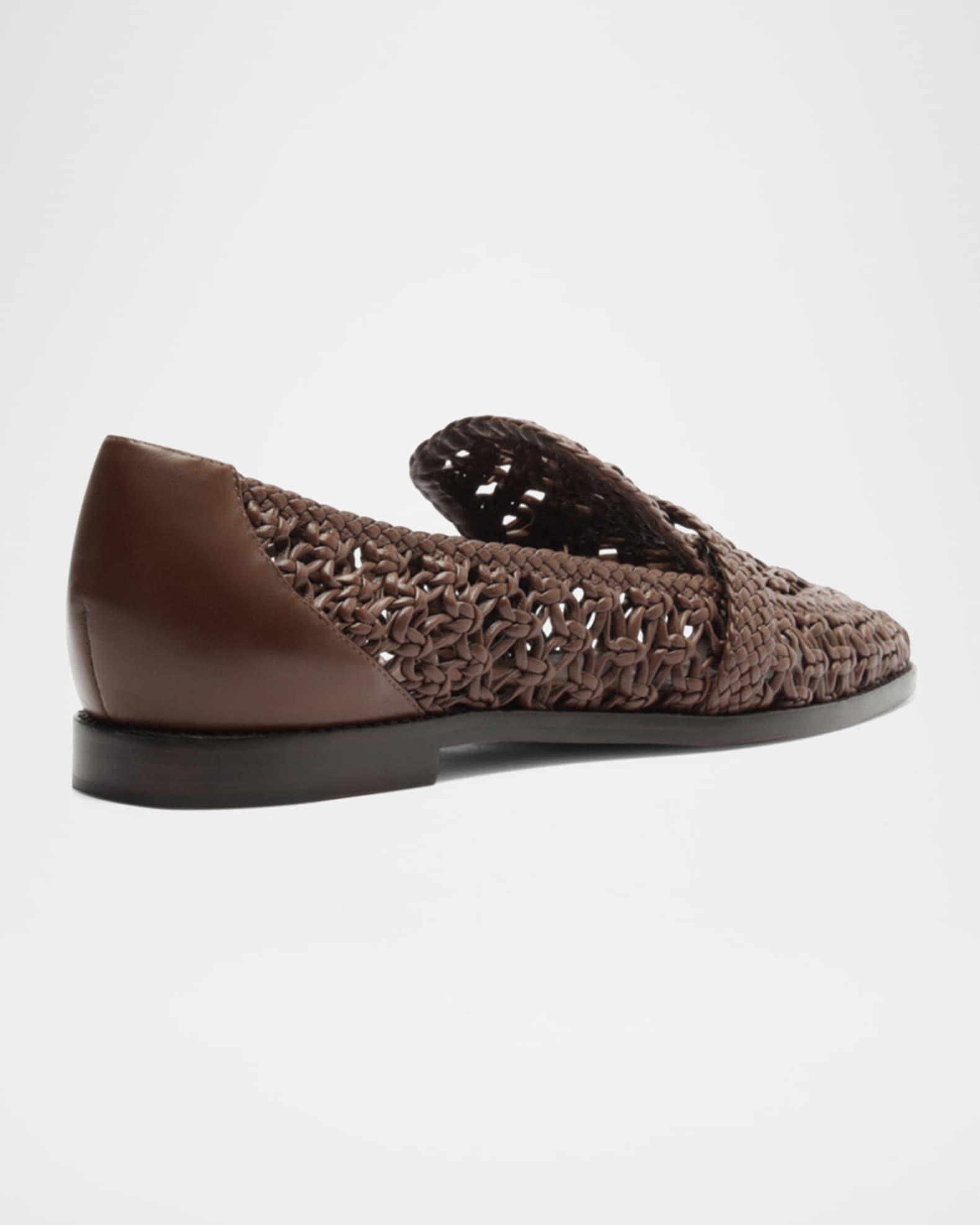 Jane Woven Leather Loafers Product Image