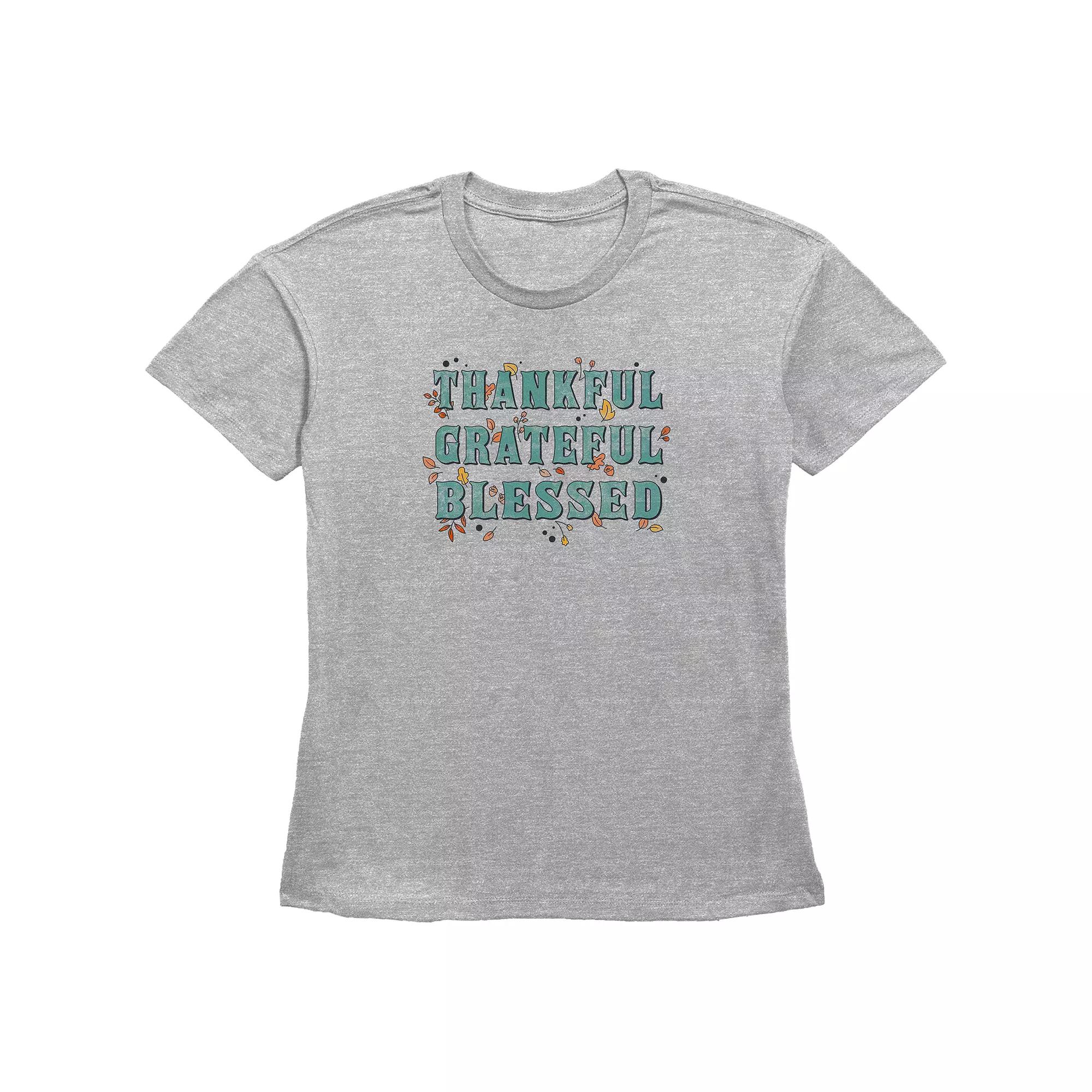 Women's Thankful Grateful Blessed Graphic Tee,  Product Image