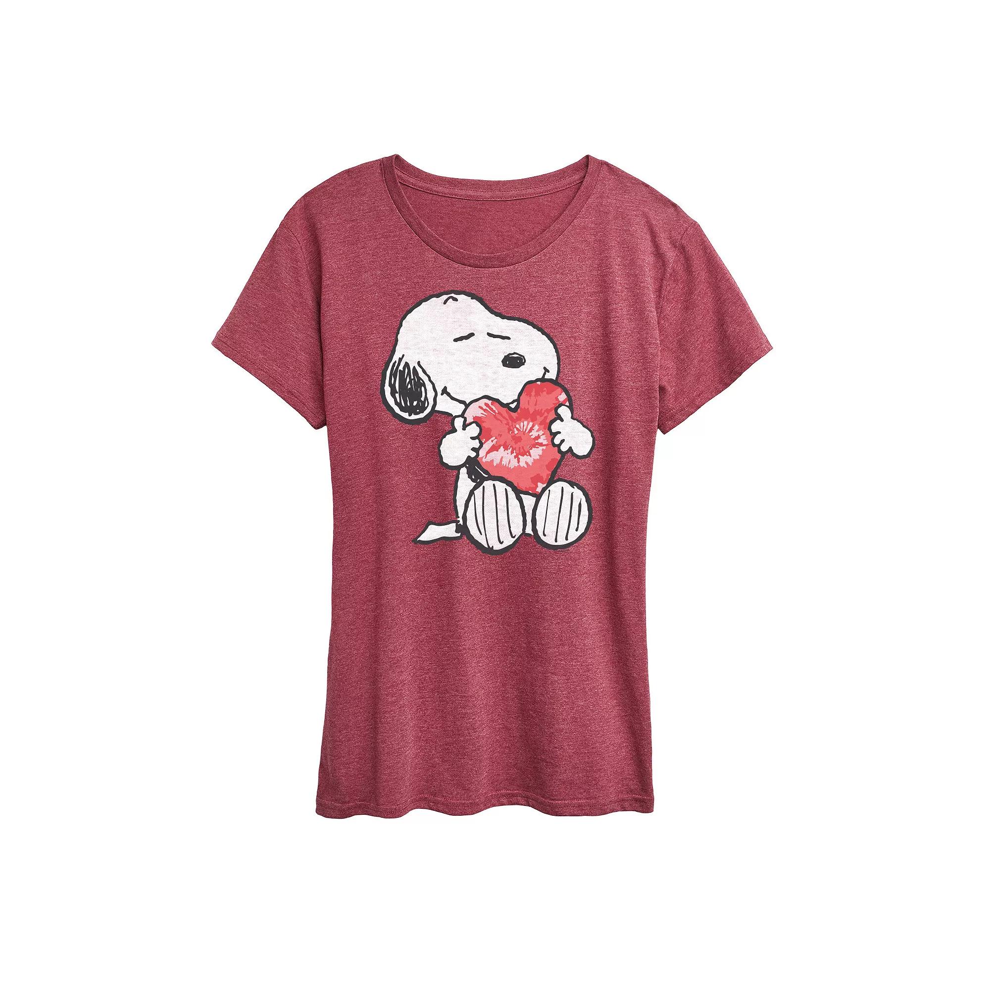 Women's Peanuts Snoopy With Heart Graphic Tee, Girl's,  Product Image