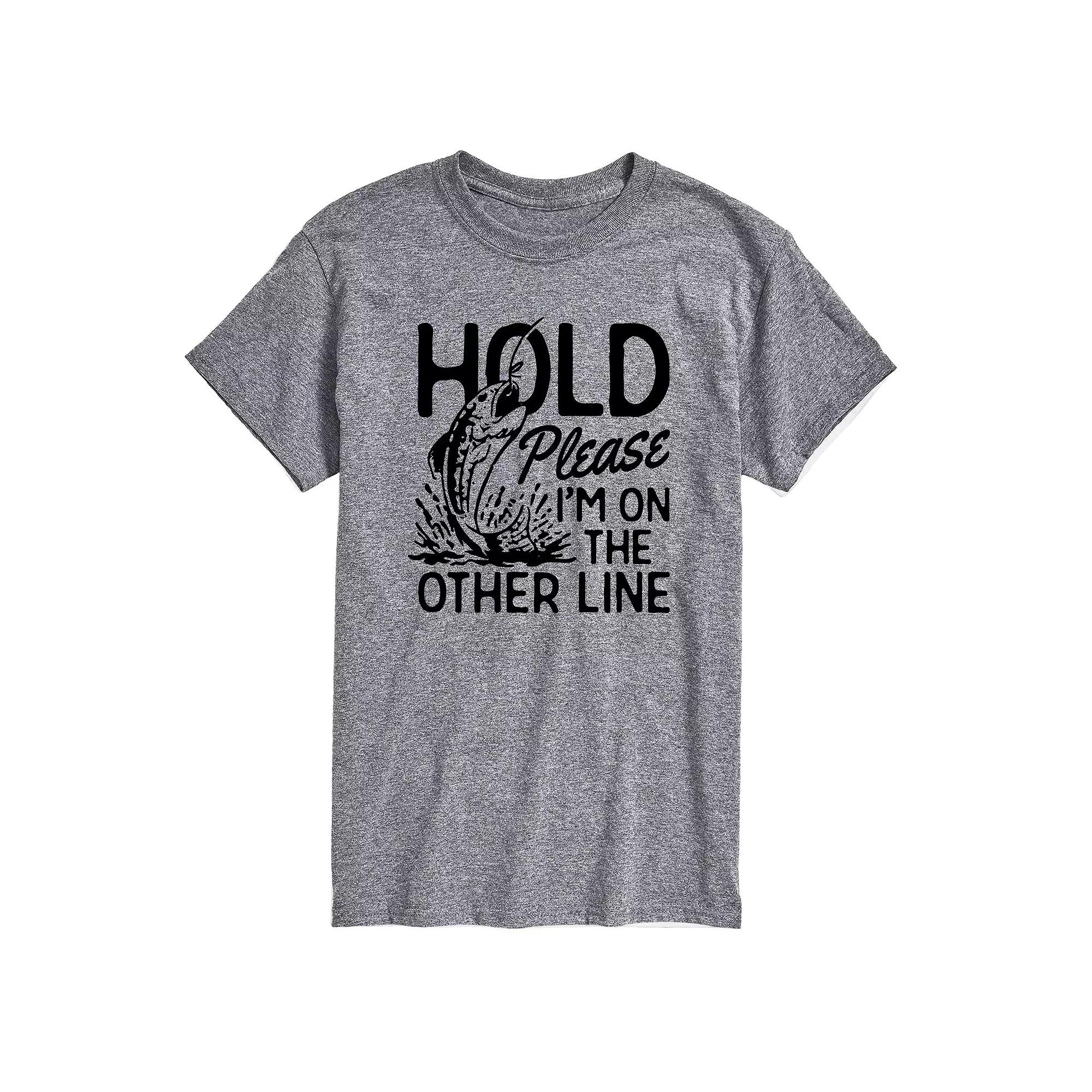 Big & Tall Hold Please On The Other Line Graphic Tee, Men's,  Product Image