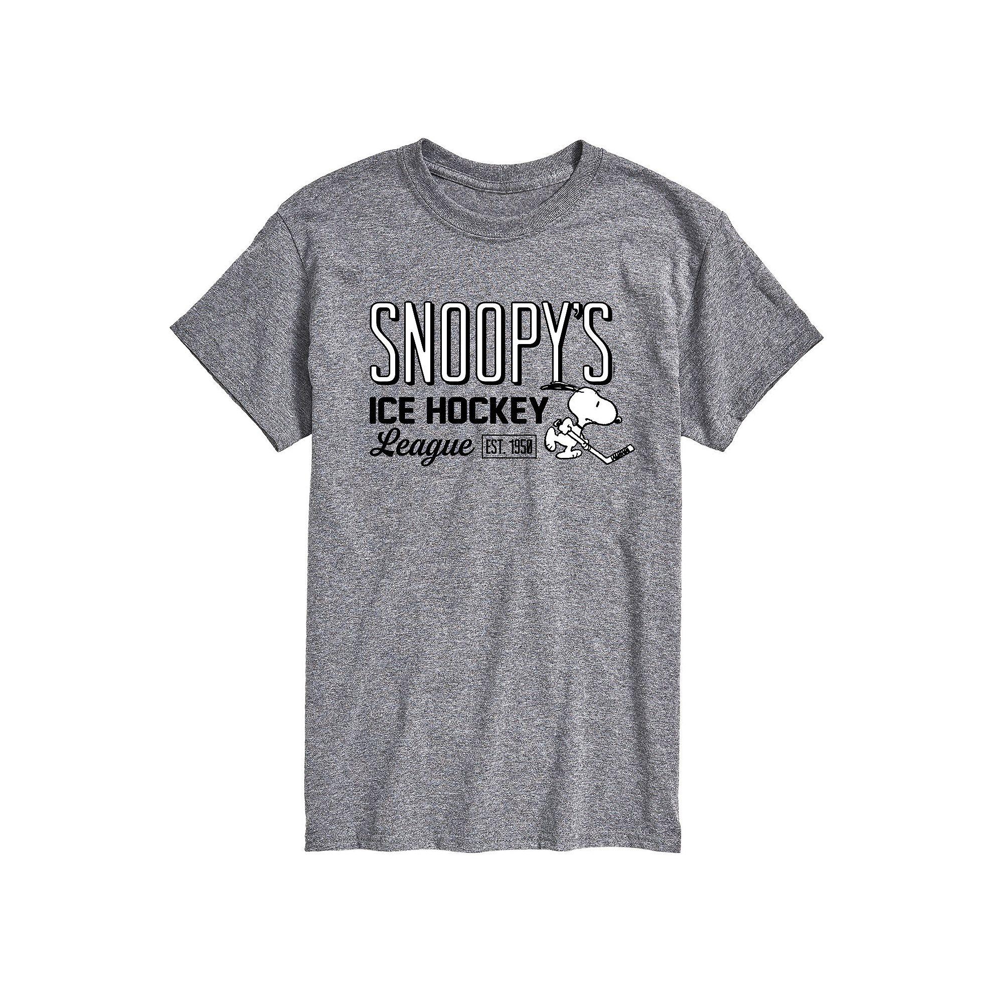 Big & Tall Peanuts Ice Hockey League Tee, Men's, Size: 4XB, Gray Product Image