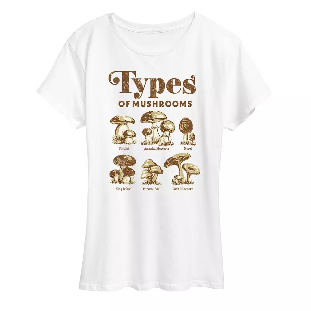 Women's Types Of Mushrooms Graphic Tee, Girl's,  Product Image