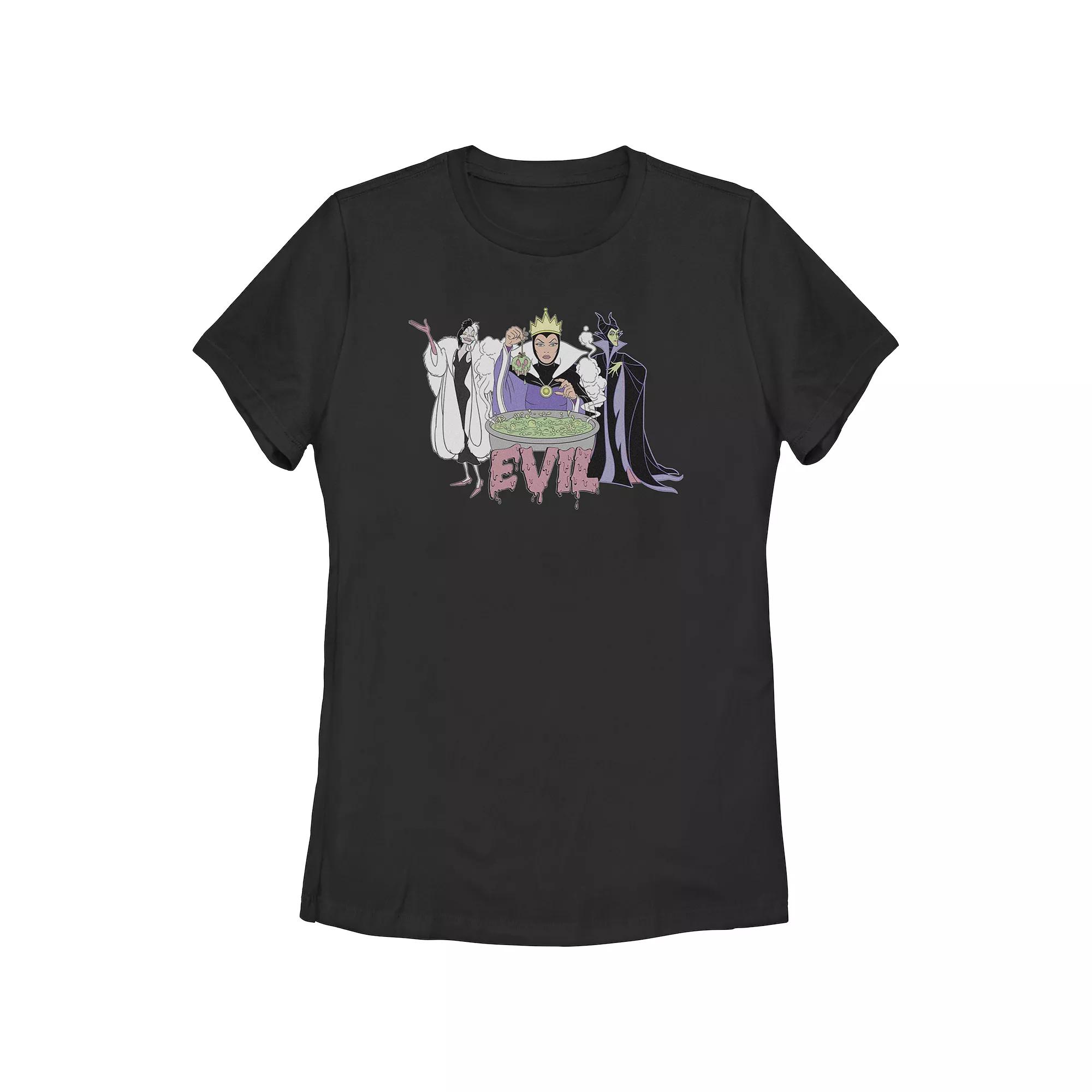 Disney Villains Evil Portraits Juniors' Graphic Tee, Girl's,  Product Image